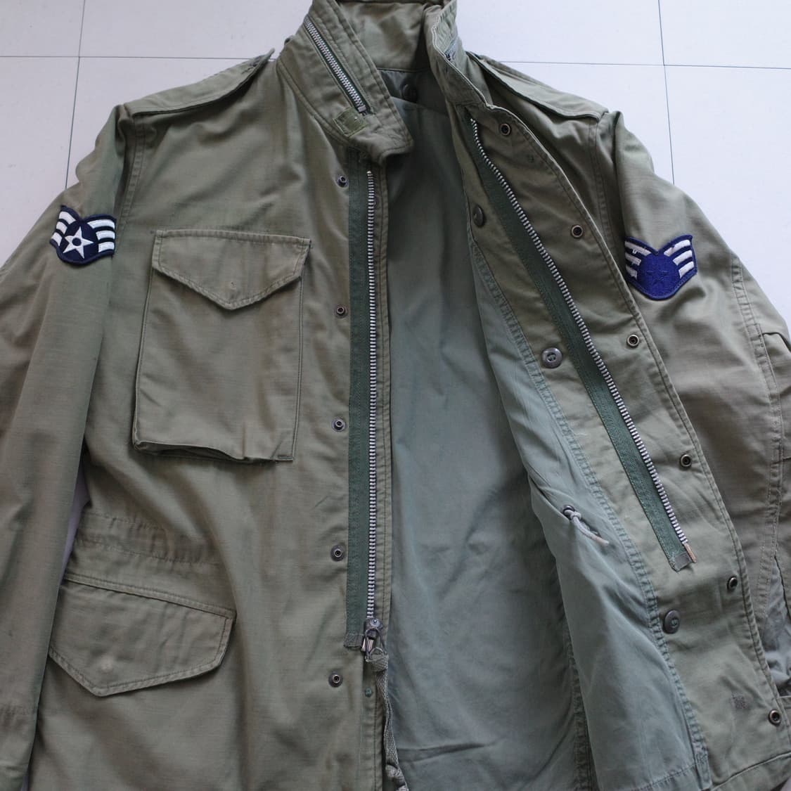 60s 미군 M-65 필드자켓 은색지퍼 2세대 USAF 배트남전 S-S 상품이미지4