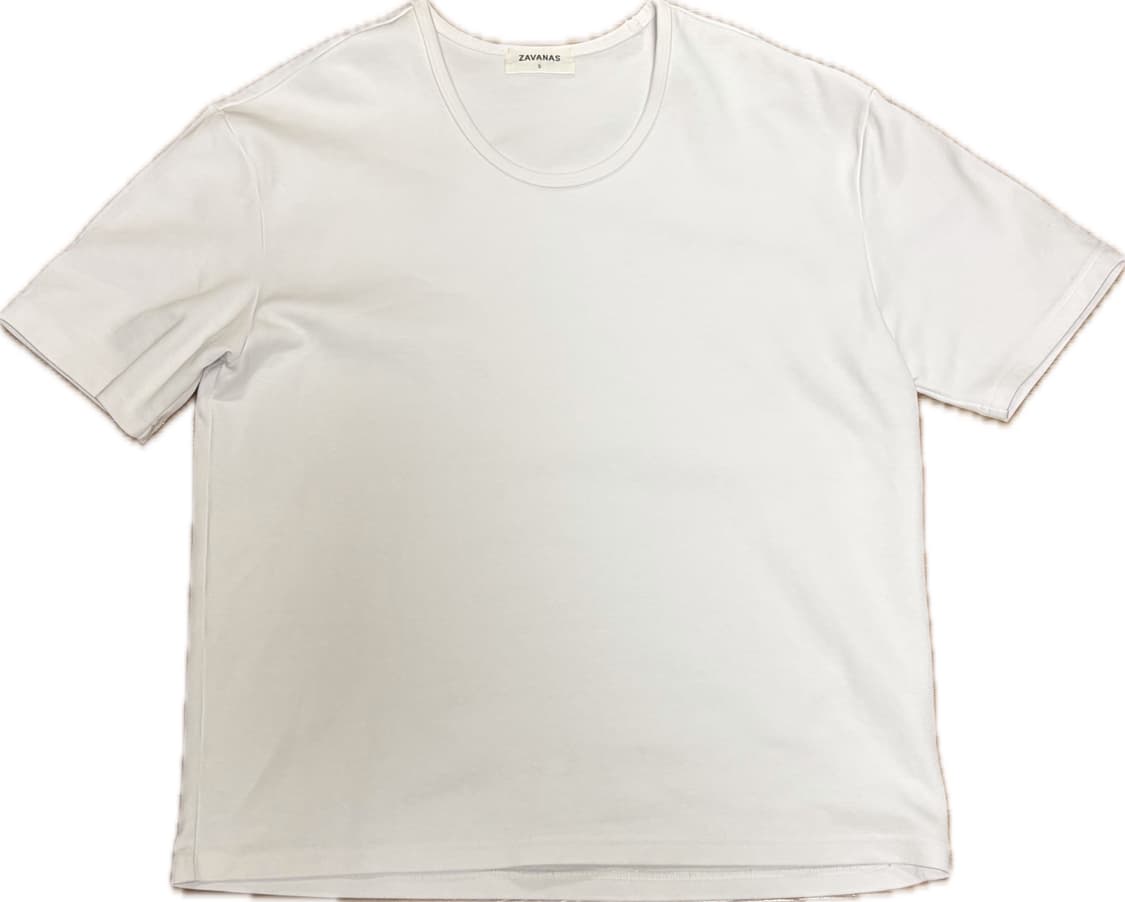 자바나스 A헤비코튼 하프U넥 티셔츠 2-퓨어 화이트 상품이미지1