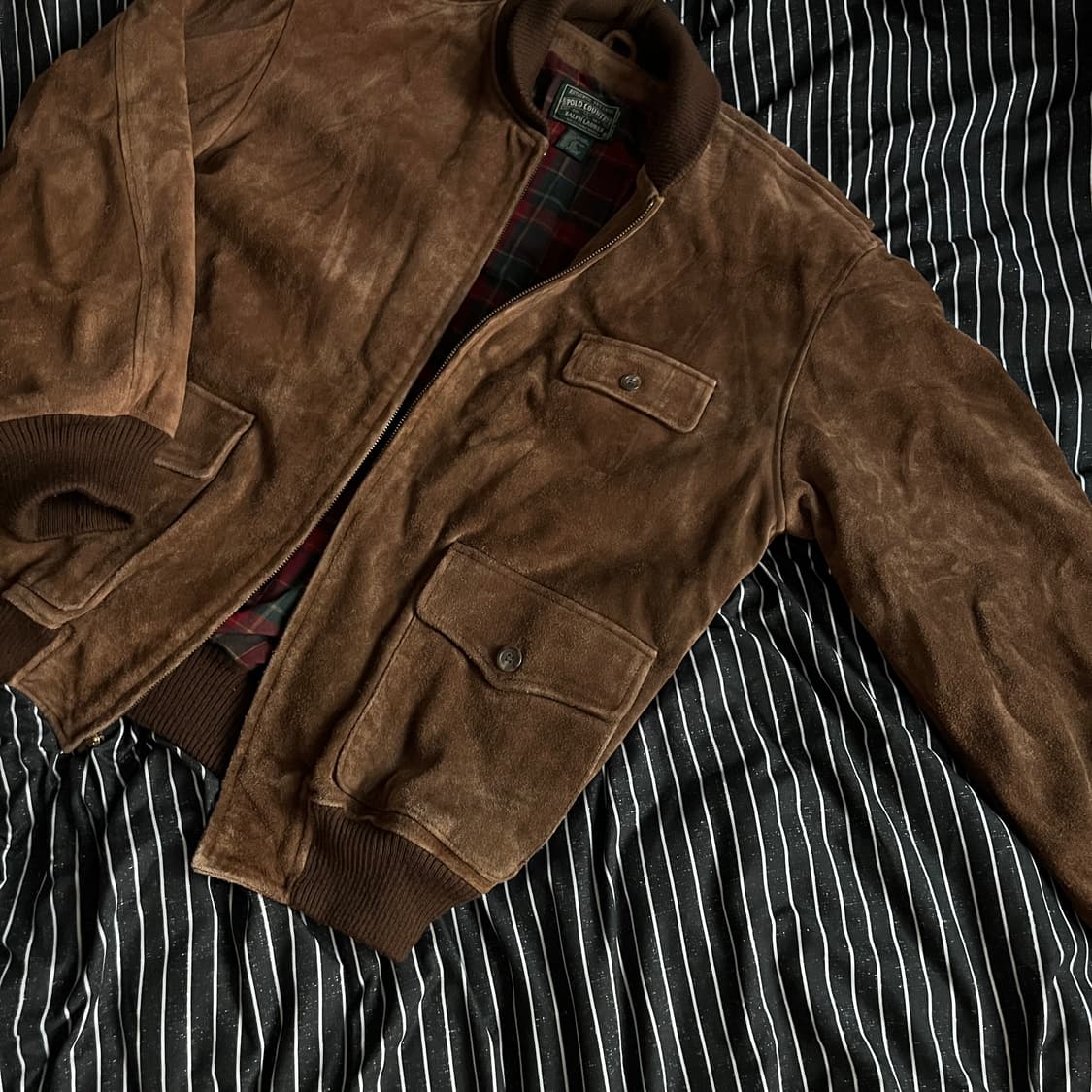 80s 폴로 컨트리 스웨이드 자켓 브라운 XL 상품이미지4