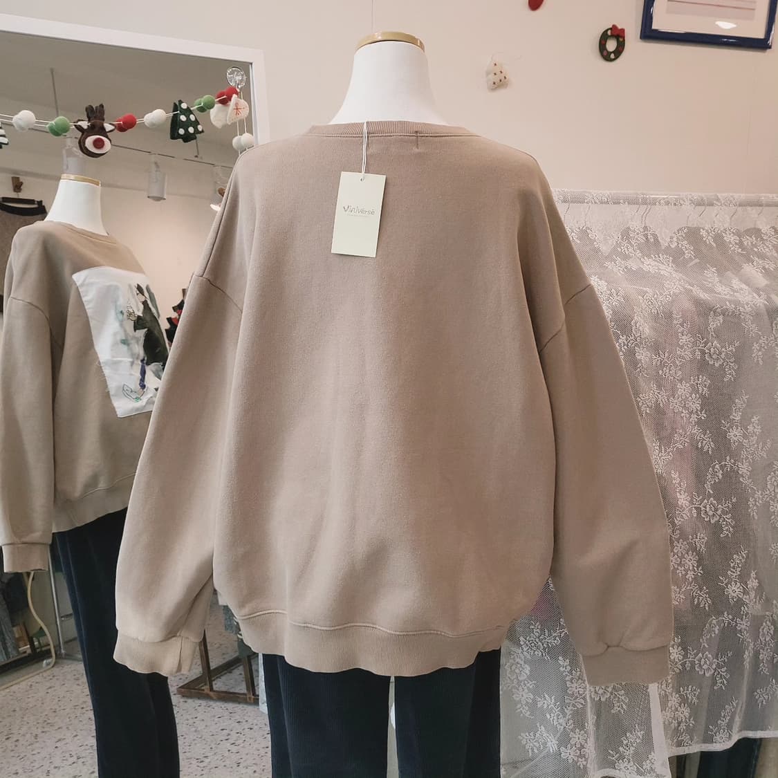 The clap 캐리커쳐 기모 맨투맨 상품이미지8