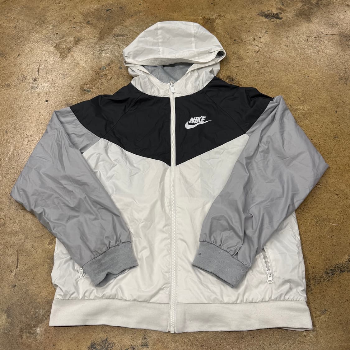 [정품/XL] 나이키 바람막이 후드 자켓 블랙 화이트 그레이 b10 상품이미지2