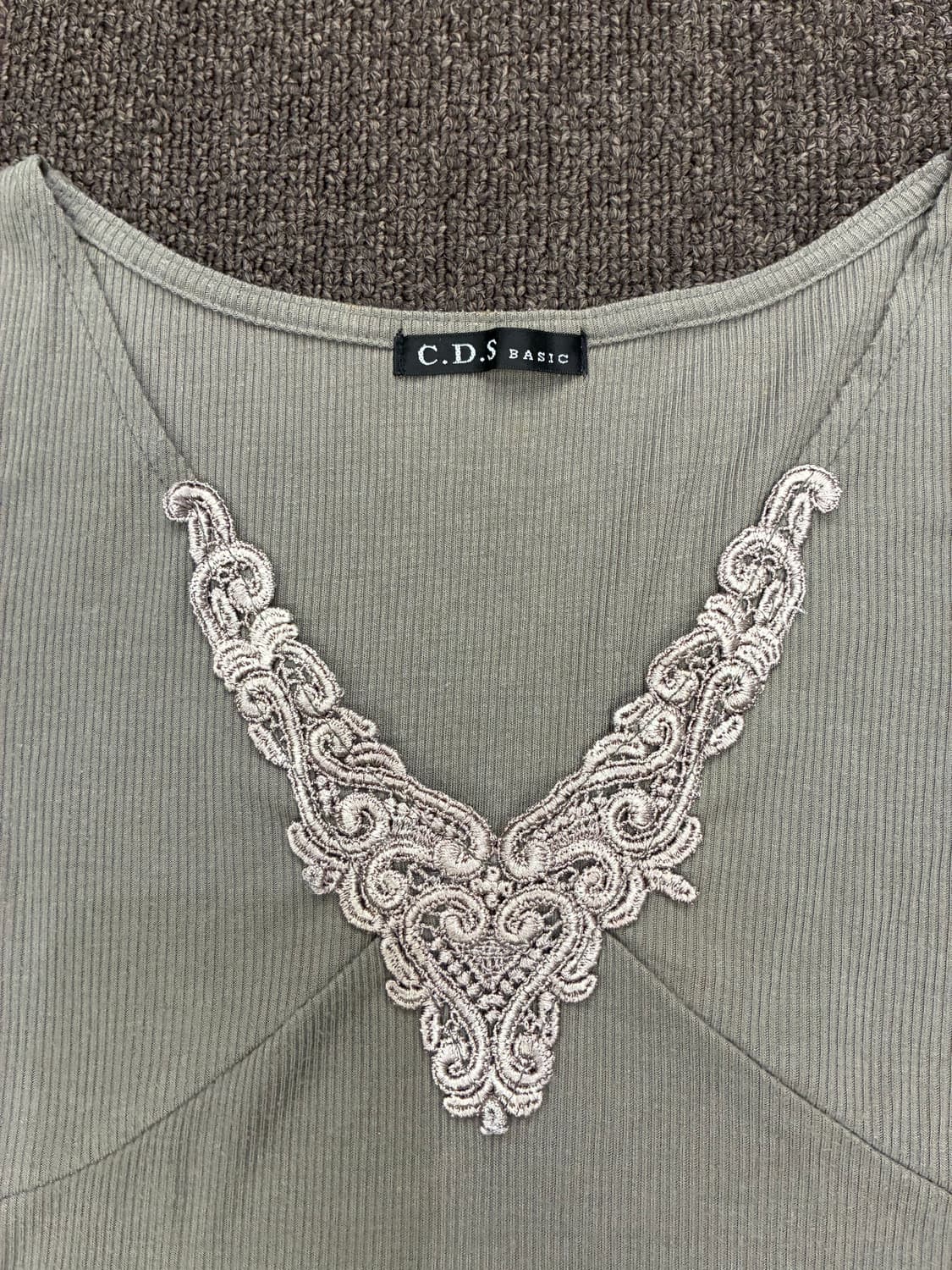 L)Japanese vintage 여성 꽃 레이스 슬리브리스 상품이미지2