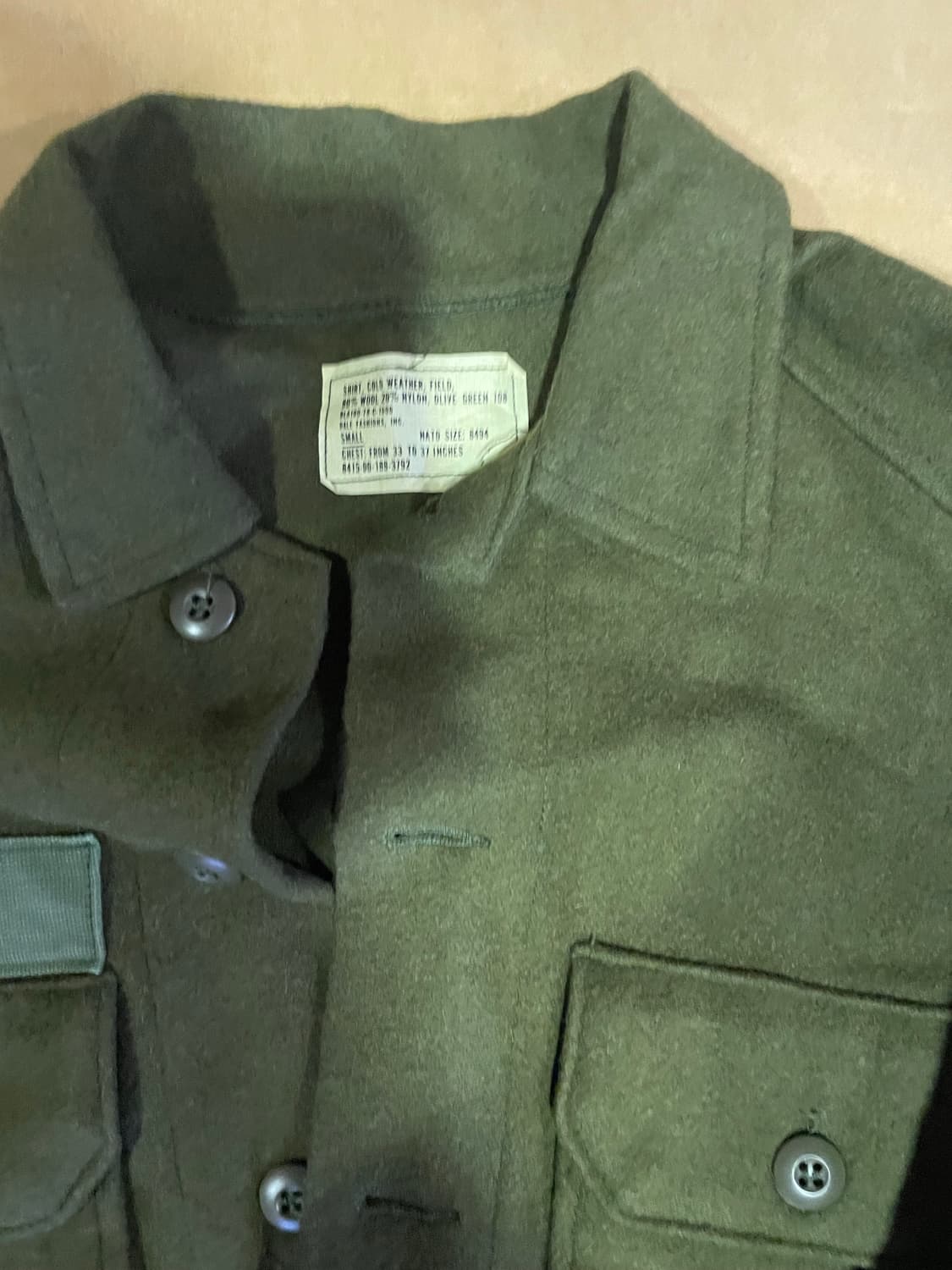 미군 울셔츠 S  데드스탁 상품이미지3