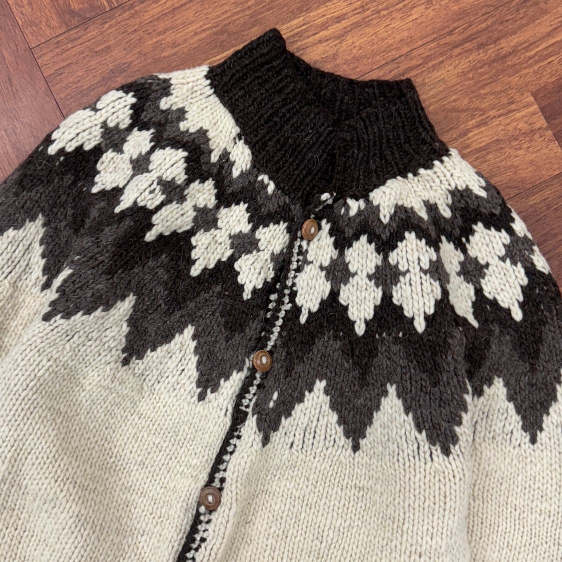 L Artesanias Indigenas 핸드메이드 노르딕 울 가디건  상품이미지4