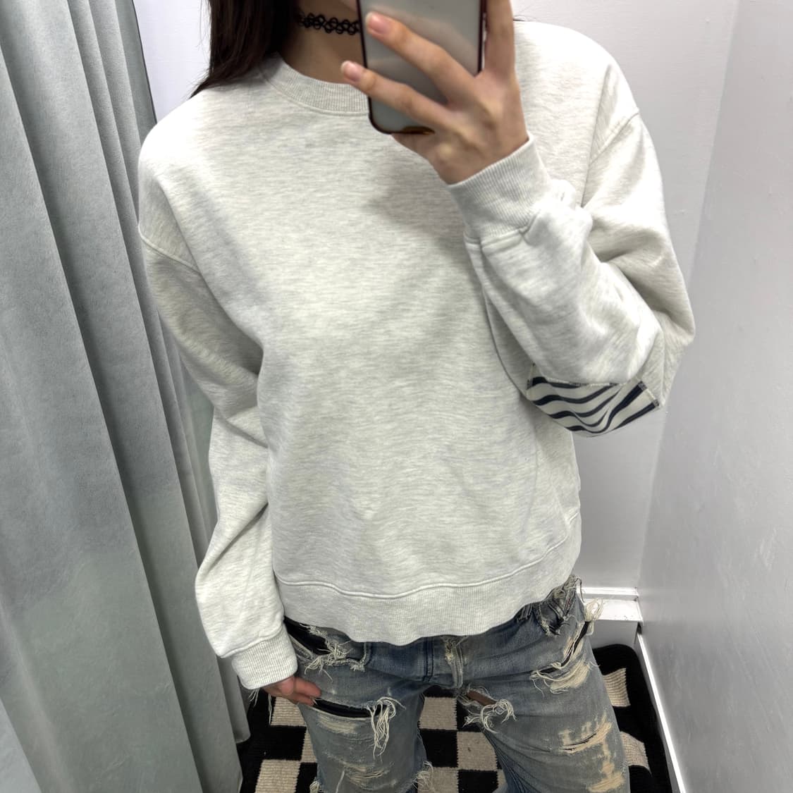 세인트제임스 그레이 암패치 스웻셔츠 상품이미지1