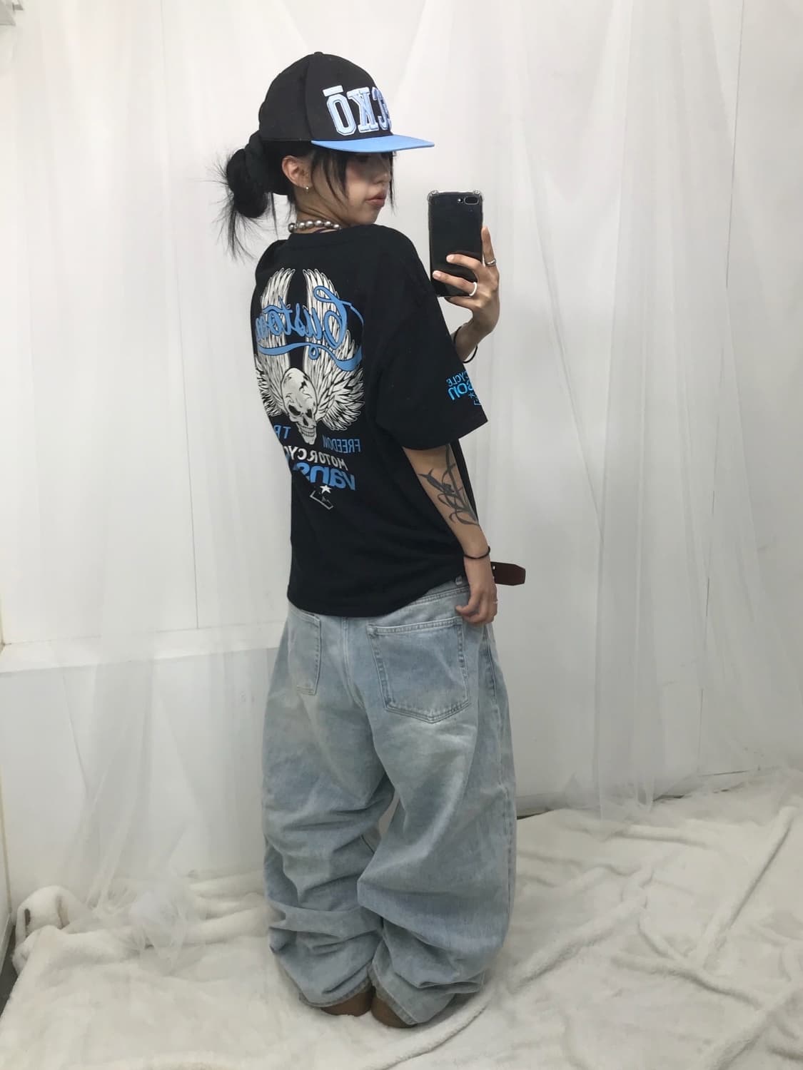 ☠️ 밴슨 스카이블루 스컬 프린팅 반팔 티셔츠 ☠️ 상품이미지6