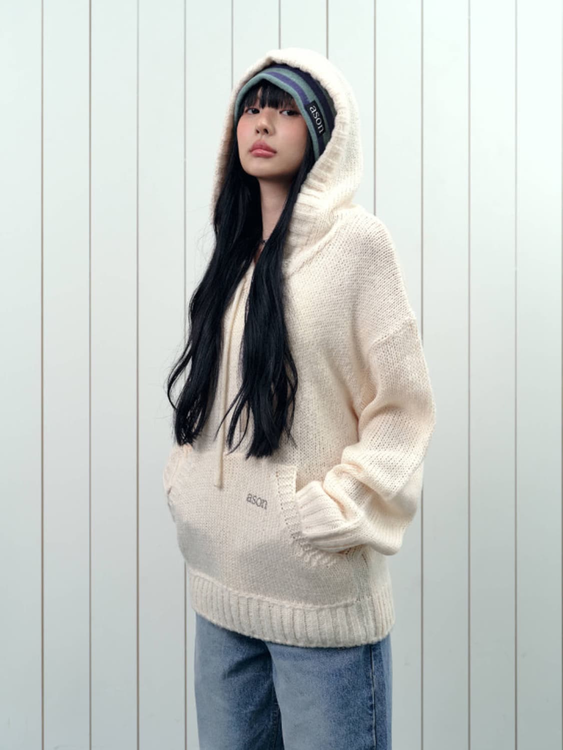 애즈온 포포 후드 니트 POPO HOOD KNIT 상품이미지1