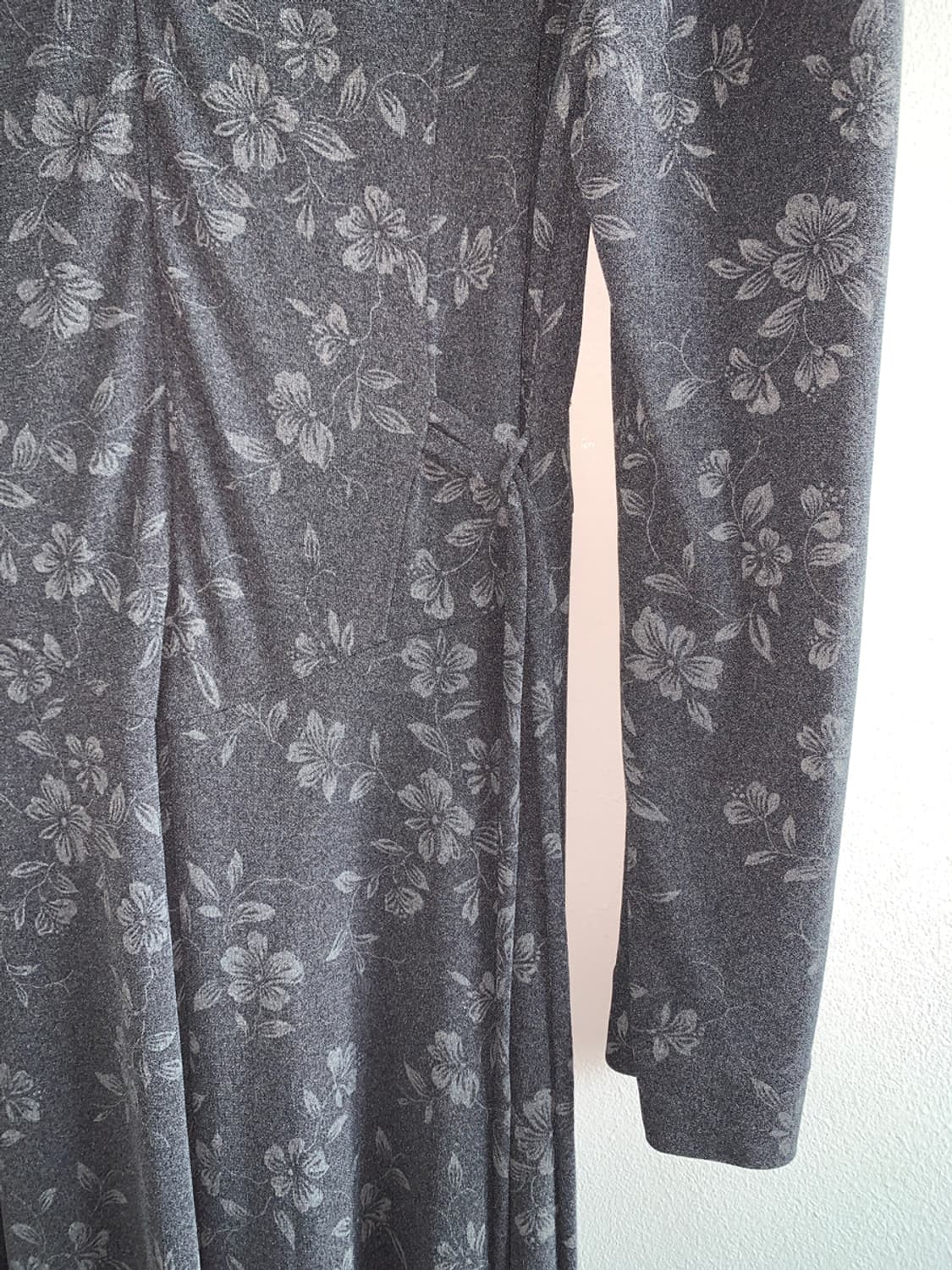 Grey flower slim belted dress 상품이미지8