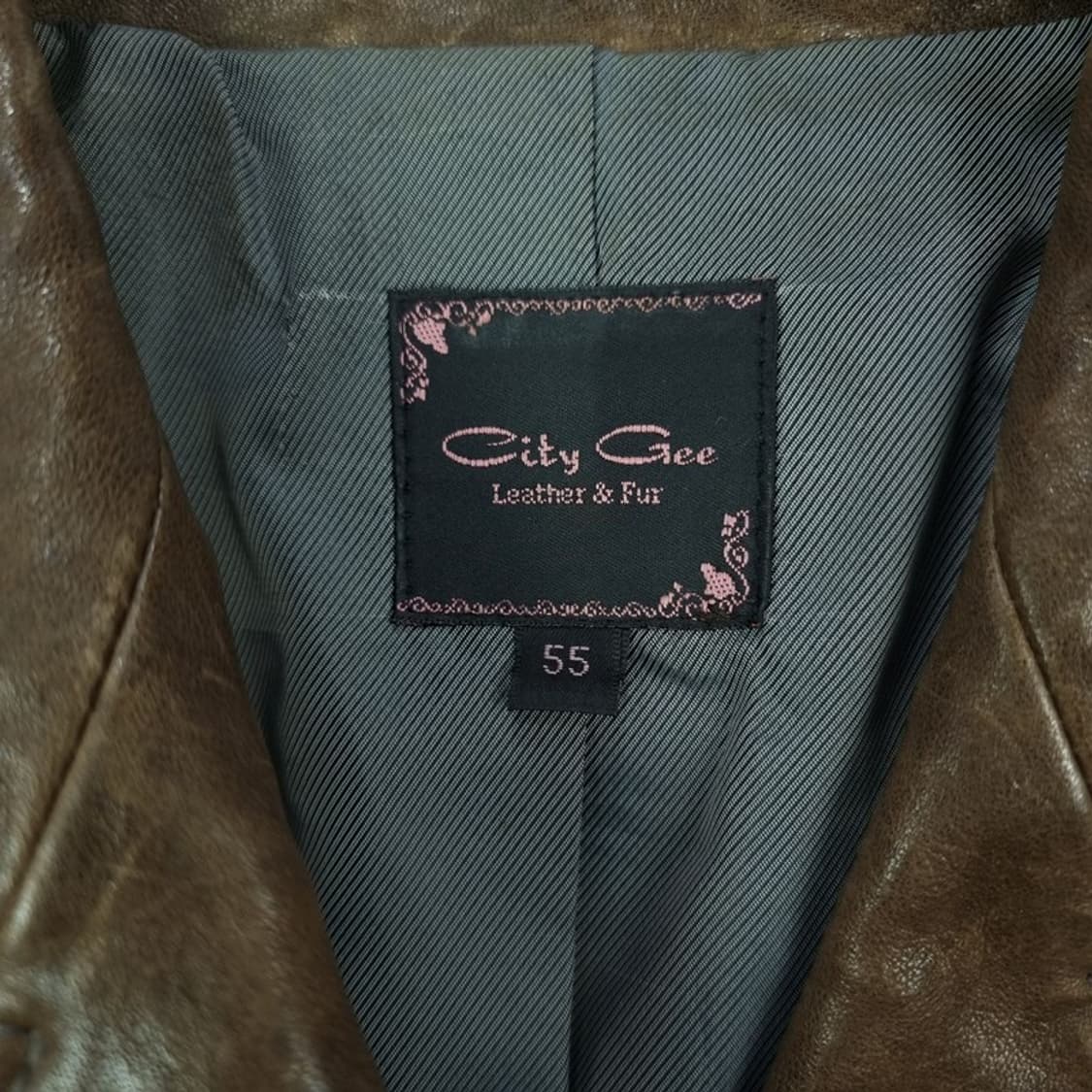 [빈티지] 리얼 램스킨 양가죽 사선 라이더 가죽 자켓 브라운 M17441 상품이미지7