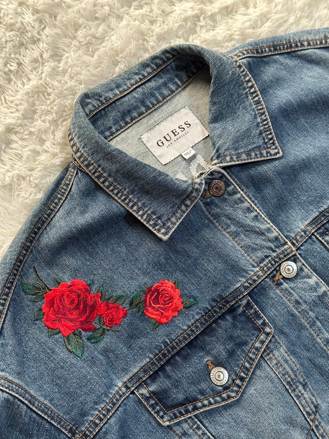 Guess 장미 자수 데님 자켓 S 상품이미지2