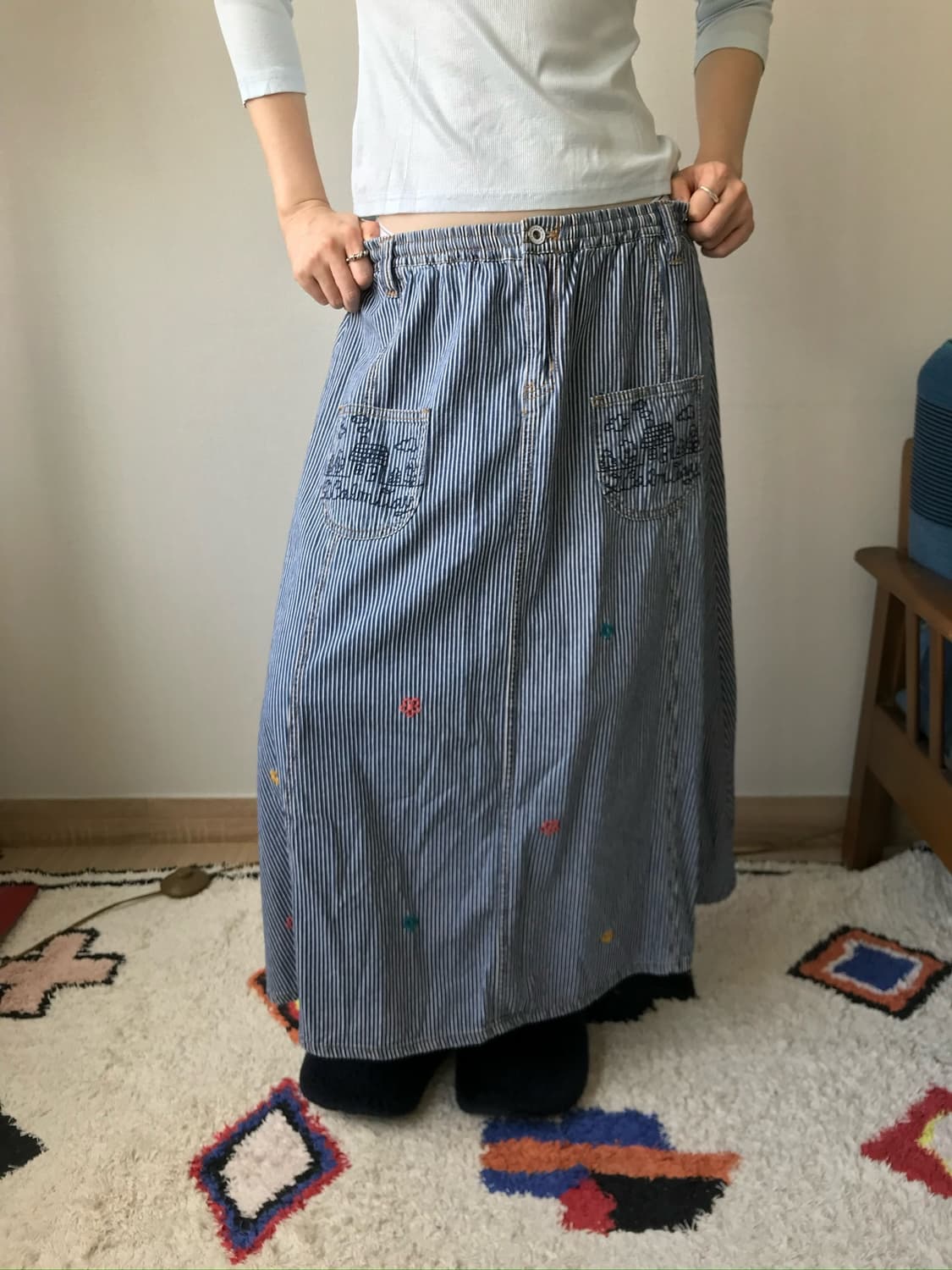 hickory needle work skirt 상품이미지1
