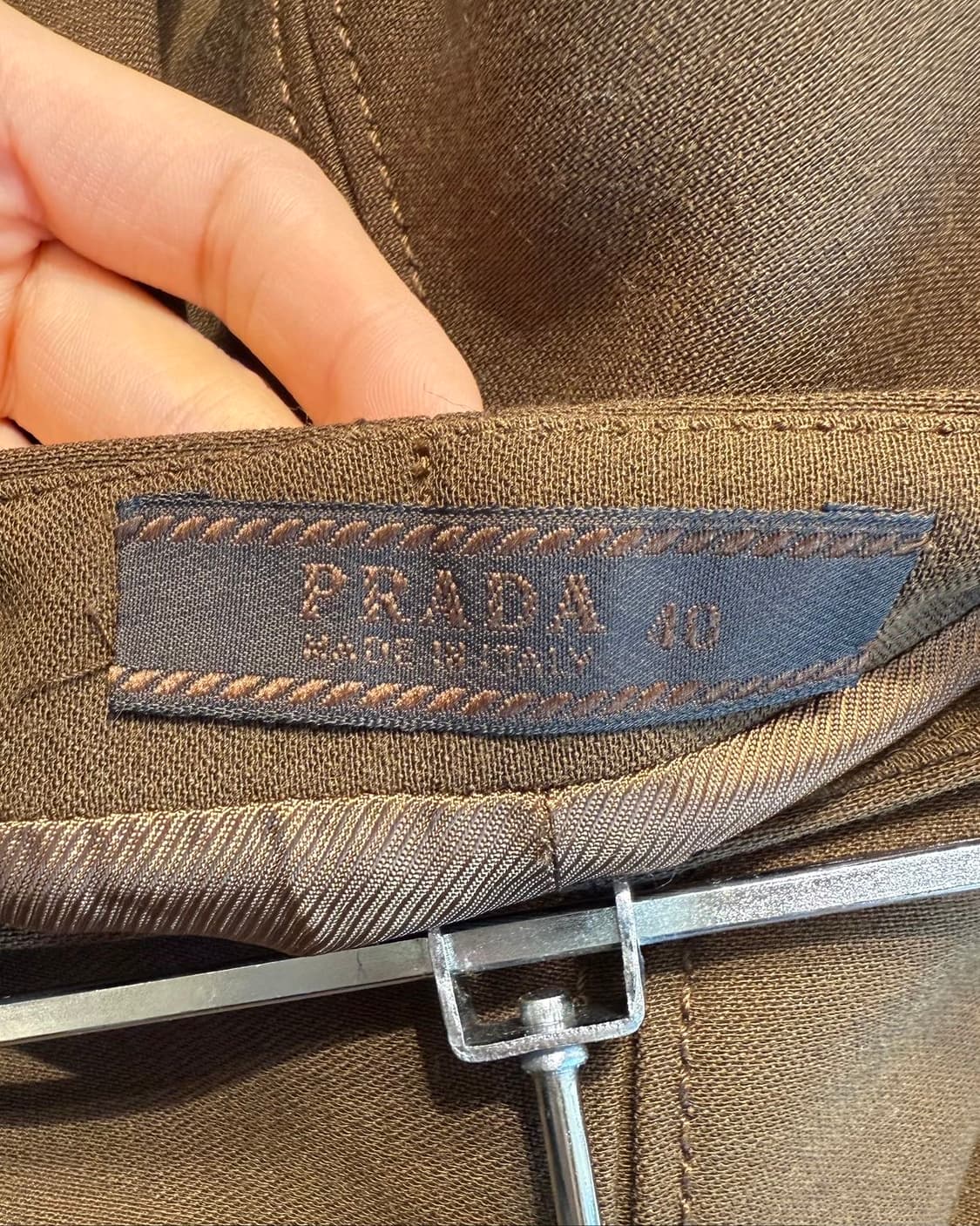 프라다 브라운 울 미디스커트 상품이미지8