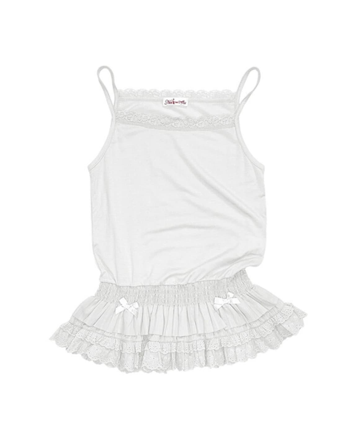 노피셜노피스 LACE CANCAN SLEEVELESS TOP IVORY 상품이미지1