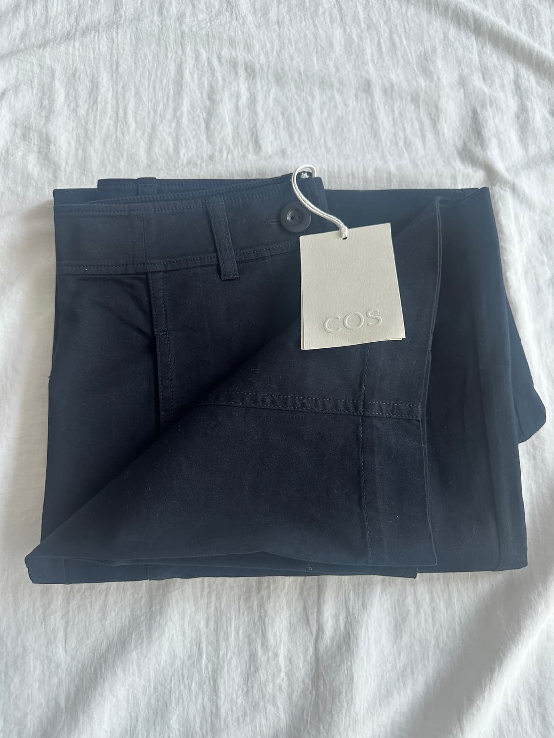 cos 코스 와이드레그 코튼 트라우저 네이비 상품이미지3