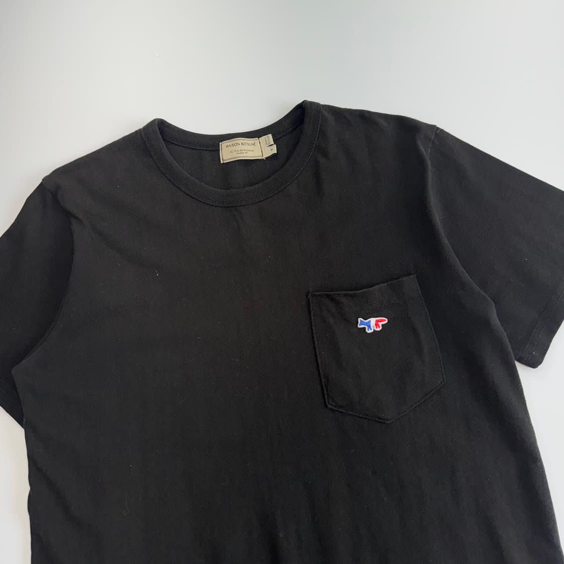 Maison kitsune 메종키츠네 포켓 블랙 반팔 상품이미지4