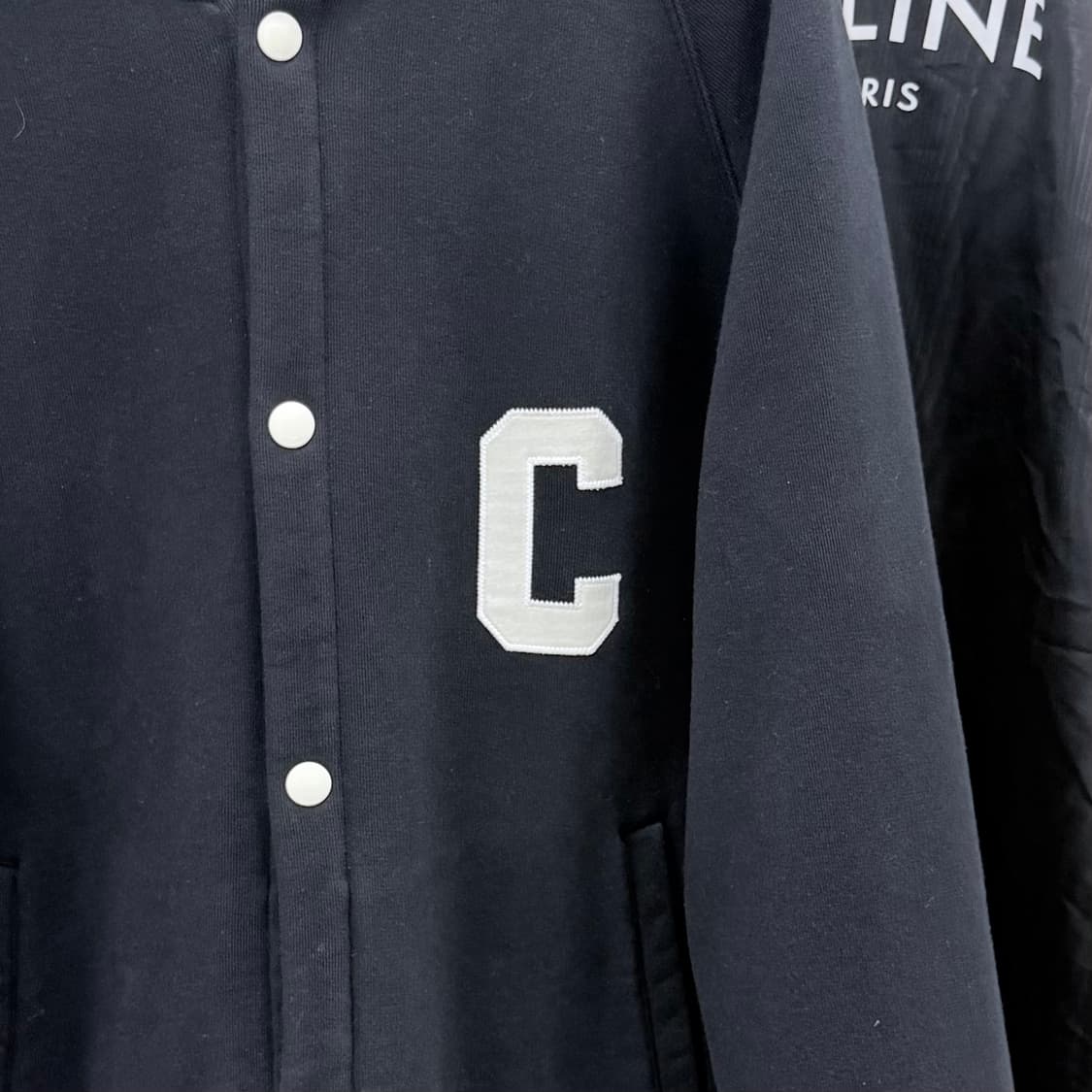 [S+급/M] 셀린느 테디 바시티 봄버 자켓 블랙 상품이미지2