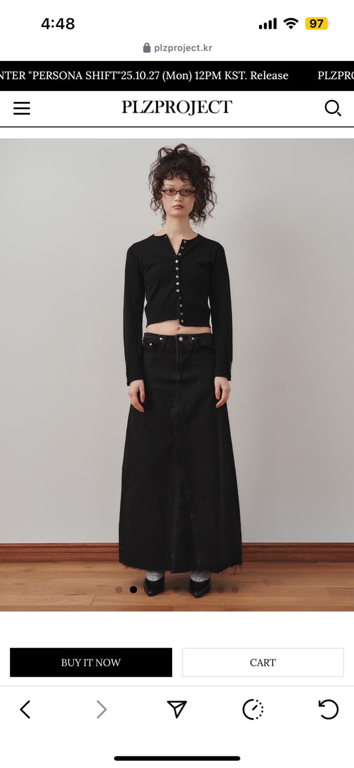 플리즈프로젝트 맥시 롱스커트 블랙2 상품이미지1