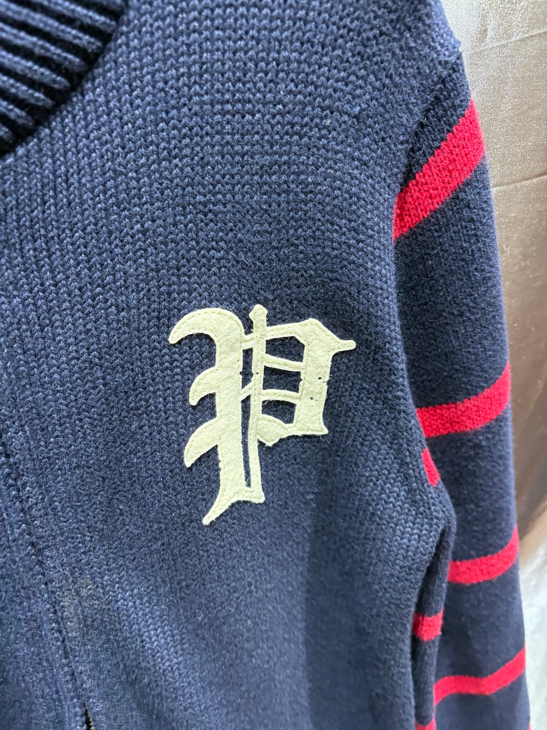 L 폴로랄프로렌 P로고 스트라이프 니트집업 상품이미지4