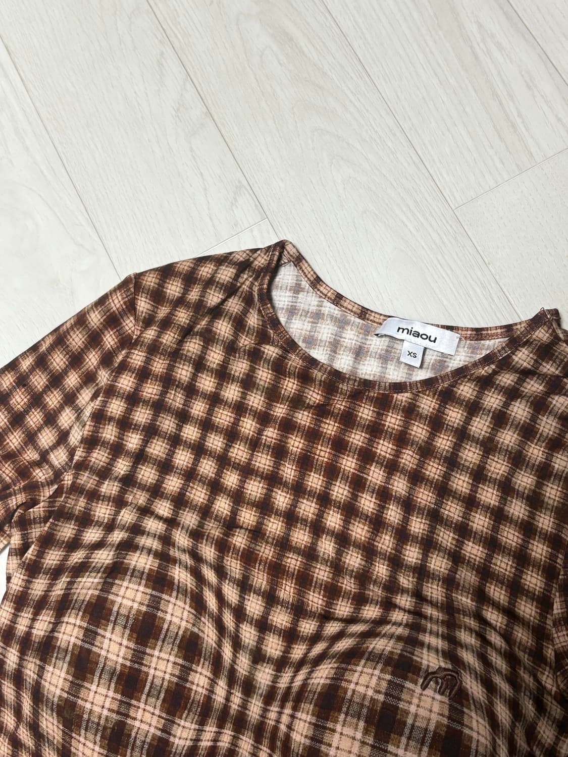 Miaou 미아우 체크 티셔츠  상품이미지4