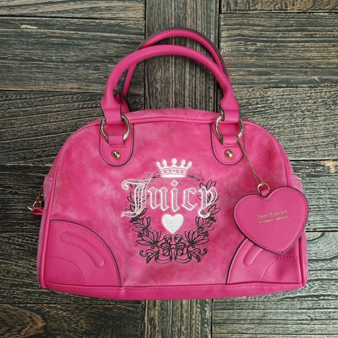 [쥬시꾸뛰르] Y2K 빈티지 투웨이 벨벳 미니 토트백 M20112 상품이미지2