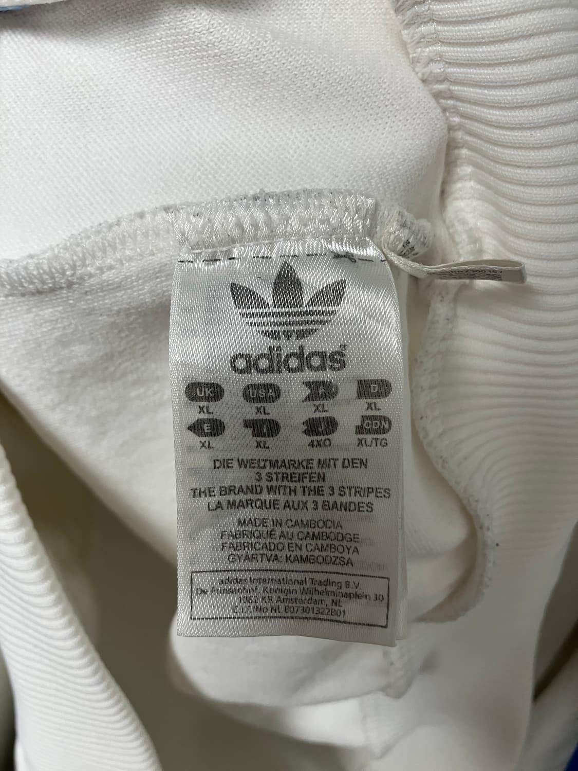 아디다스 오리지널 빈티지 면 져지 희귀 매물 화이트 블루 상품이미지4