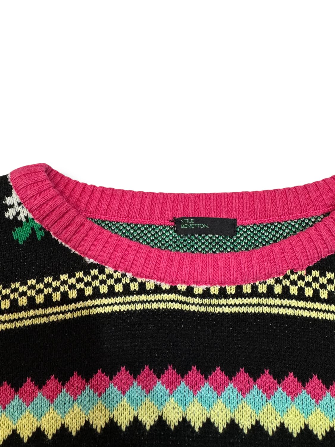 베네통 우먼스 빈티지 패턴 니트 (S)   상품이미지5