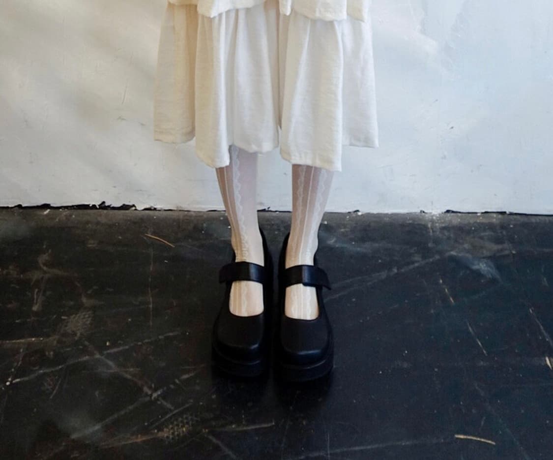 샵페어리 청키 플랫폼 힐 블랙/아이보리 상품이미지2