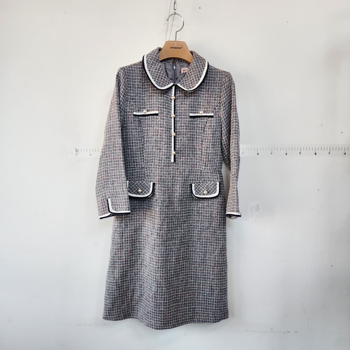 ULMIA STAFF 트위드 카라넥 긴팔 원피스 상품이미지1