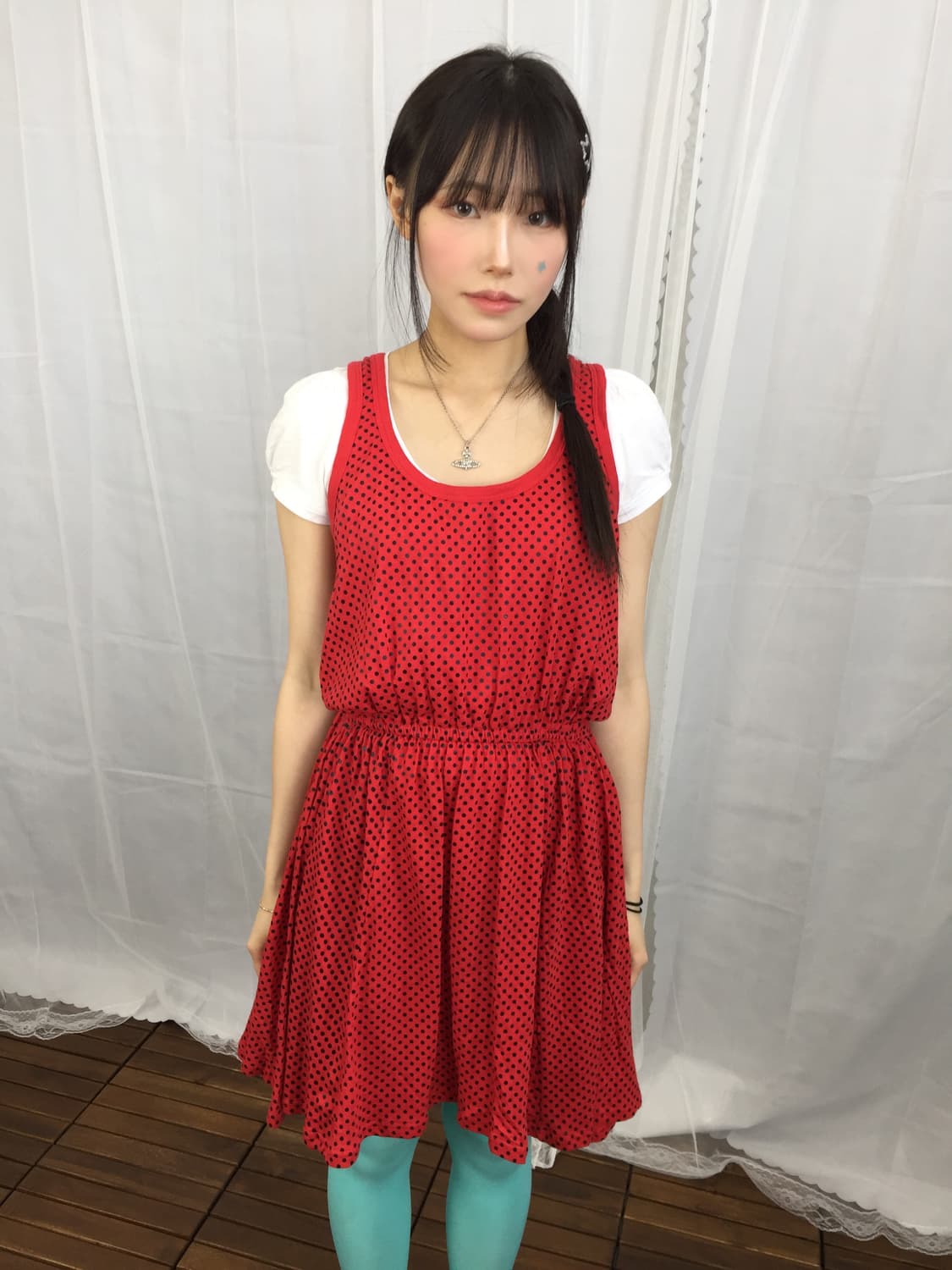 'SLY' Red Dot Sleeveless Mini Dress 상품이미지2