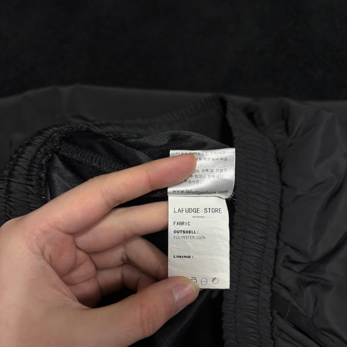 L 라퍼지스토어 블랙 폴리 조거팬츠 상품이미지4