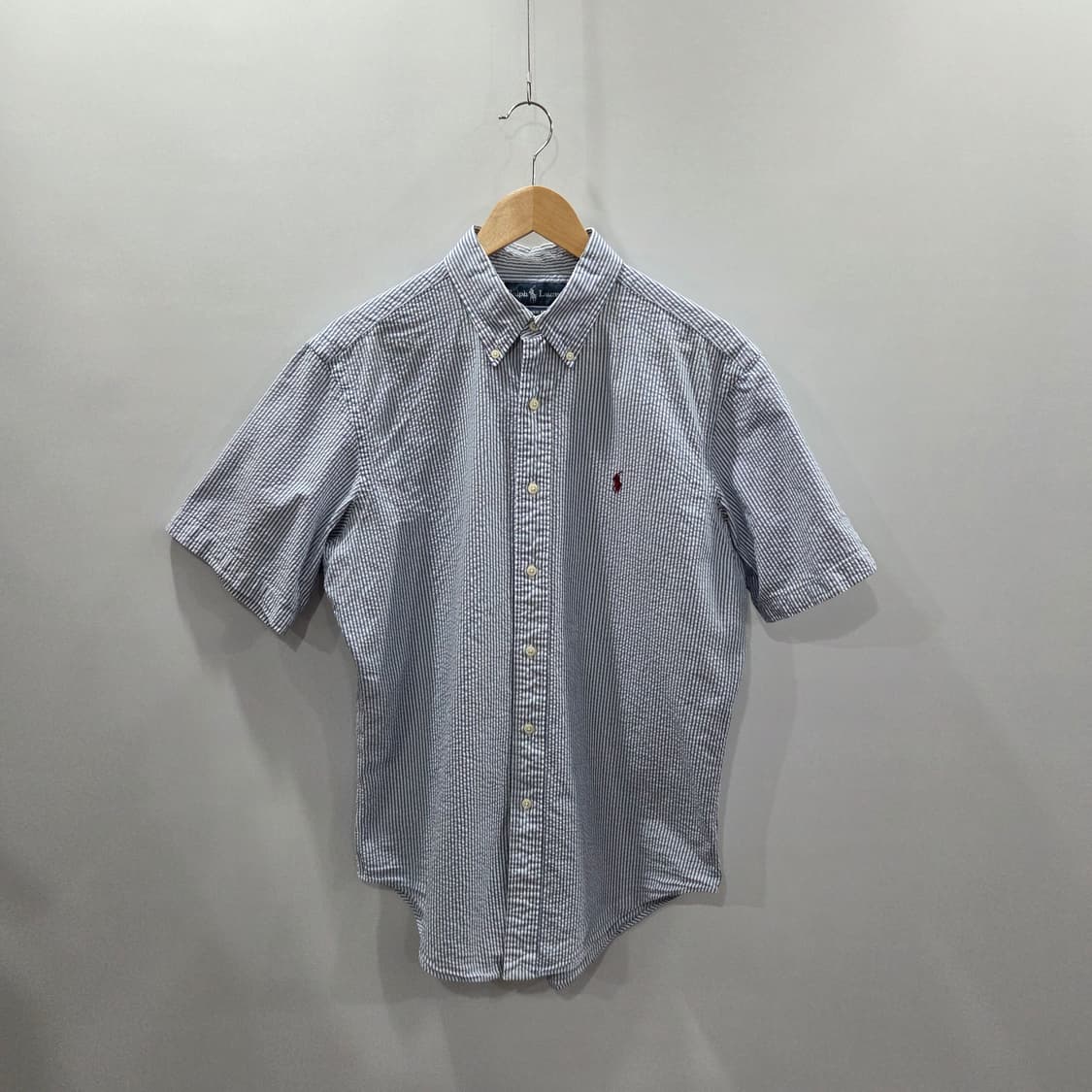 폴로랄프로렌 버튼다운 시어서커 스트라이프 반팔 셔츠 M 상품이미지1