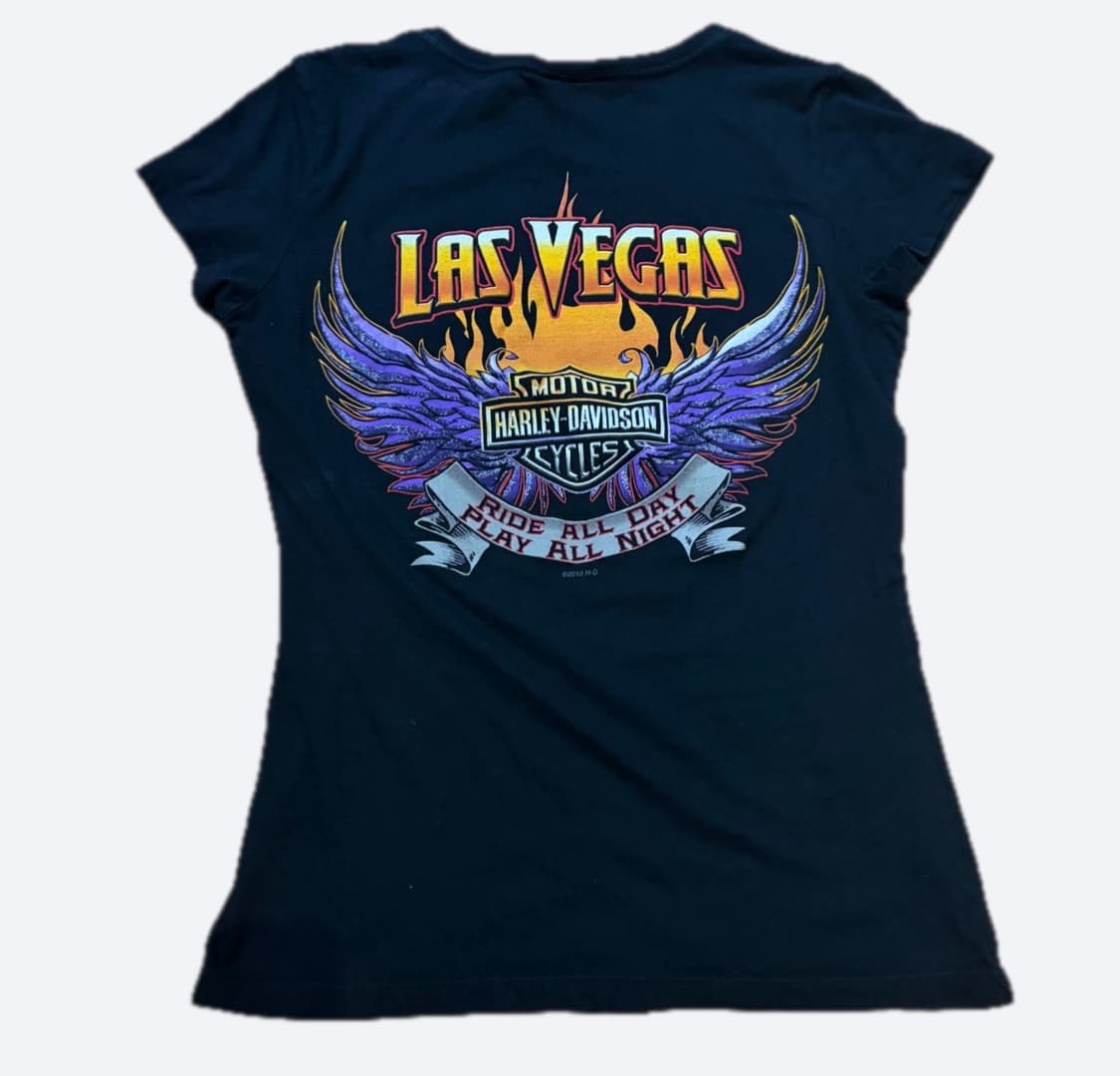 🔥할리데이비슨 딱붙핏 y2k 블랙 슬리브 반팔티🔥 상품이미지4