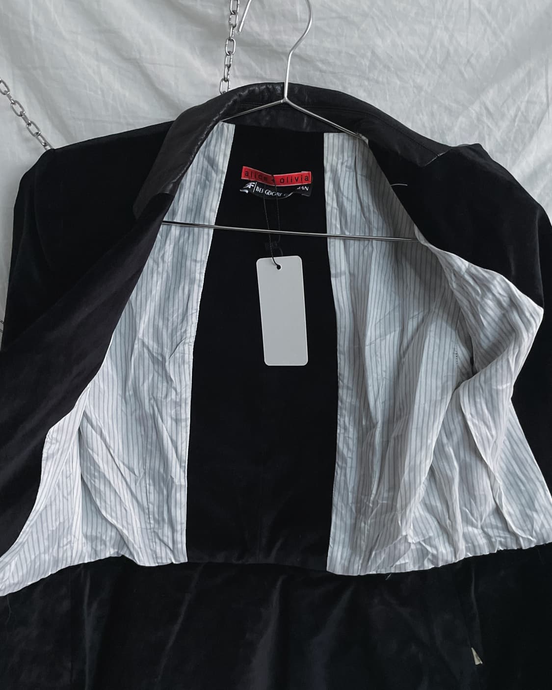 alice+olivia 벨벳 스웨이드 크롭컷 슬림핏 블레이져 상품이미지8