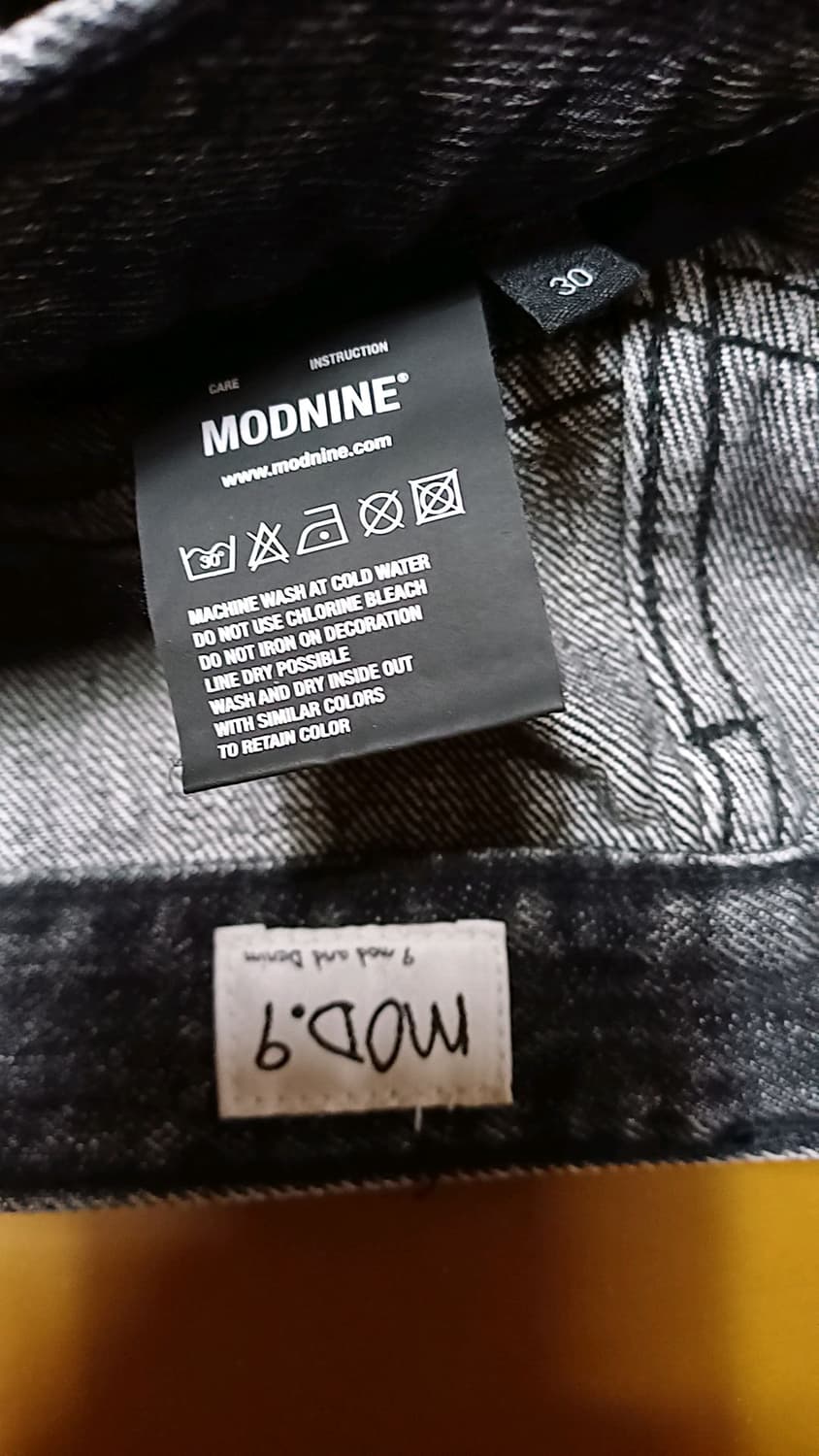 모드나인 와이드데님팬츠 30인치 기장107 상품이미지3