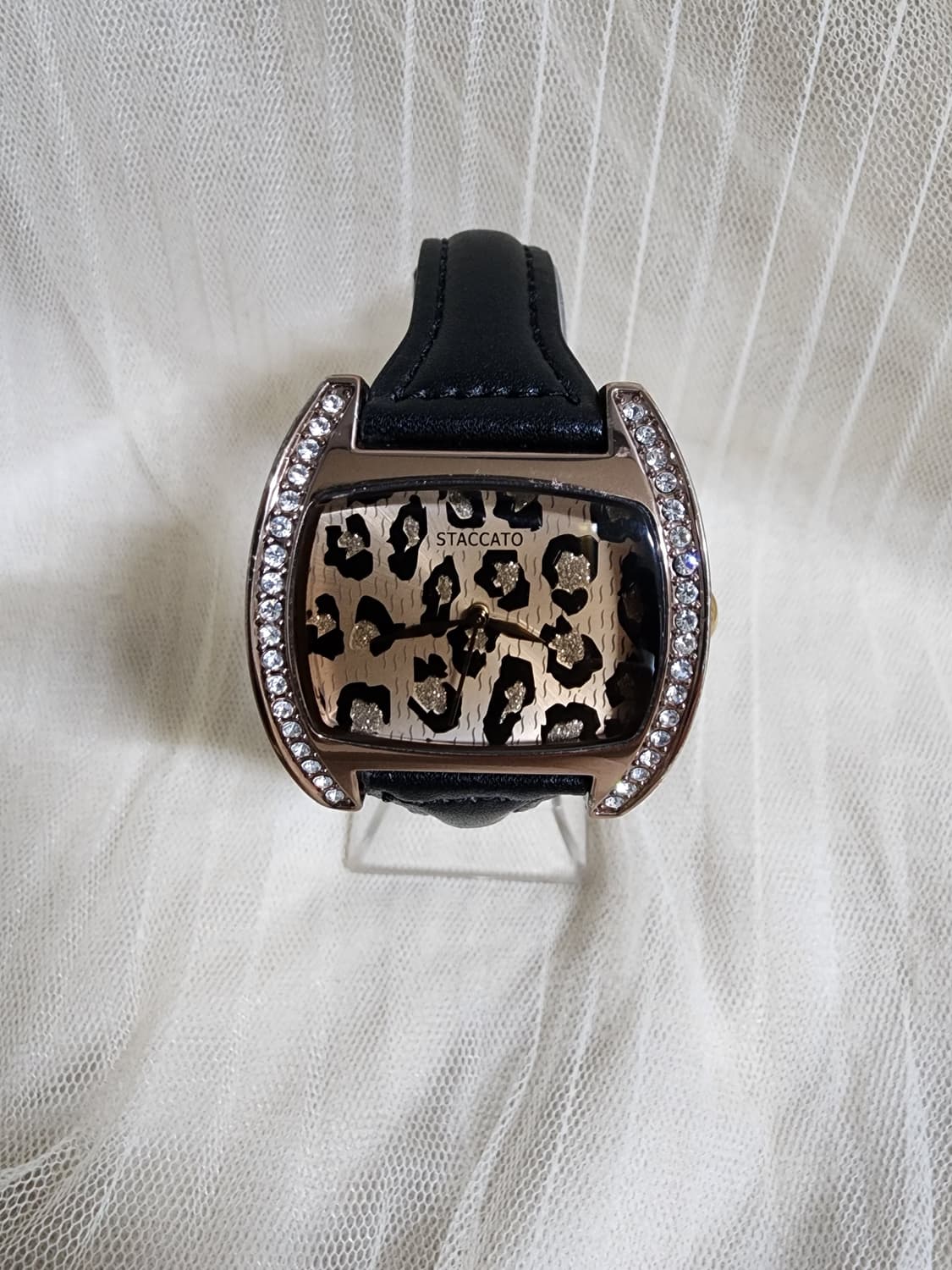 스타카토 레오파드 시계 블랙 가죽 밴드 상품이미지3