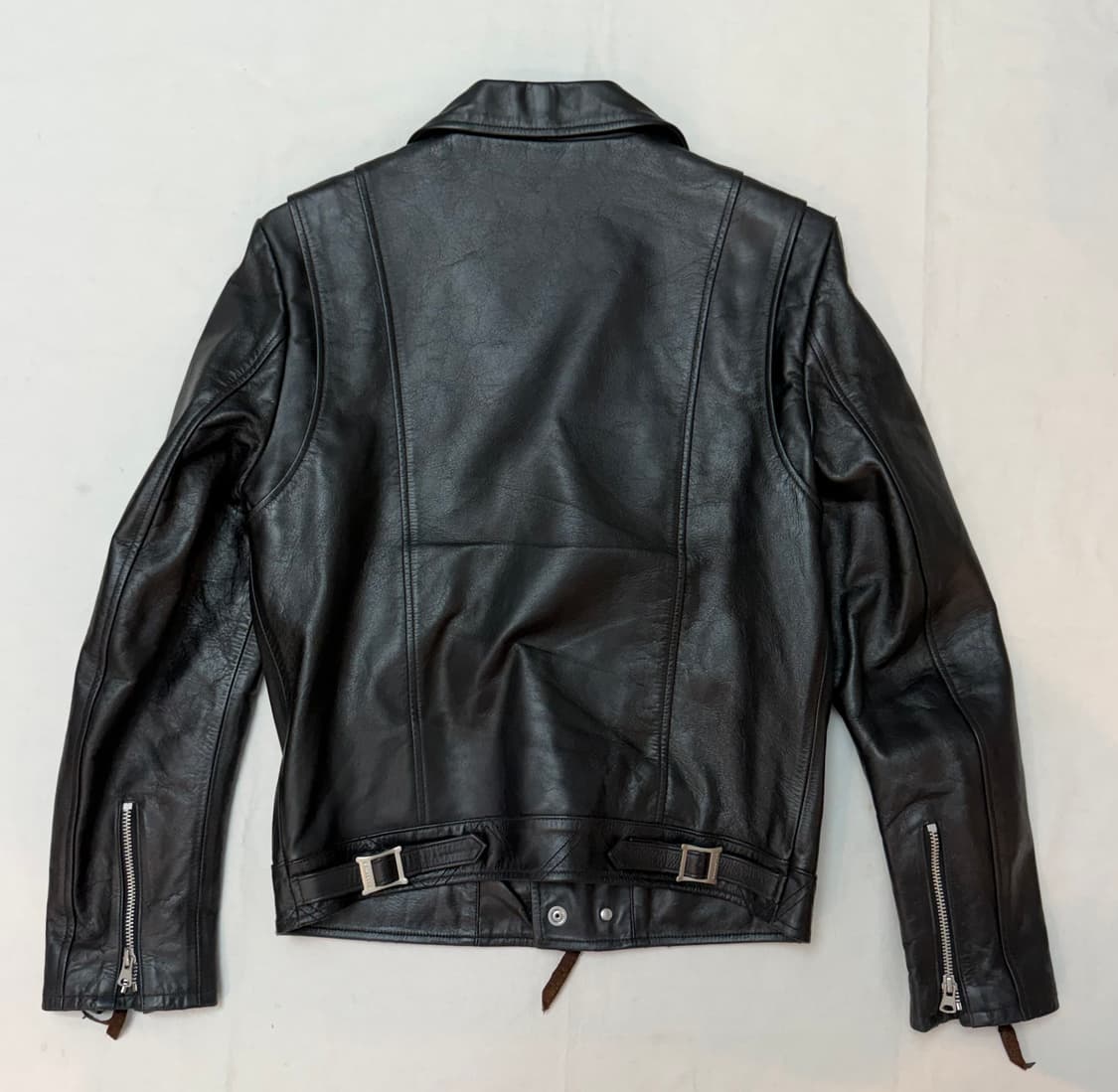 DIAFVINE 디아프바인 소가죽 더블라이더 가죽자켓 블랙 상품이미지4