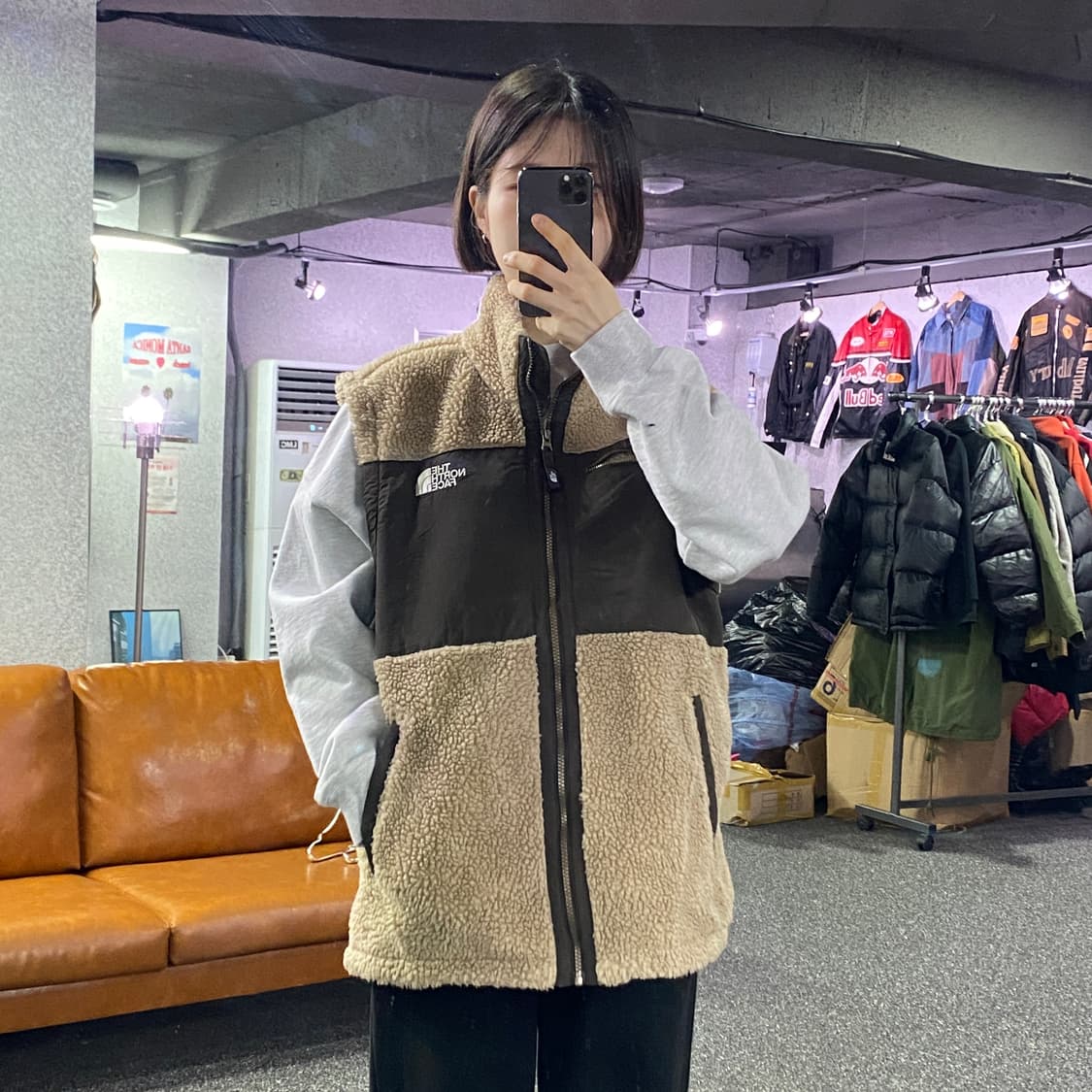 노스페이스 브라운 플리스 베스트 B3423 상품이미지1