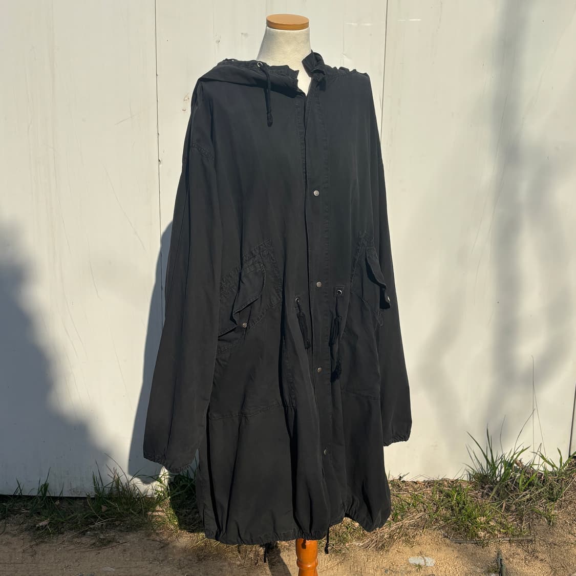 빈티지 블랙 피쉬테일 후드 야상 파카 상품이미지3