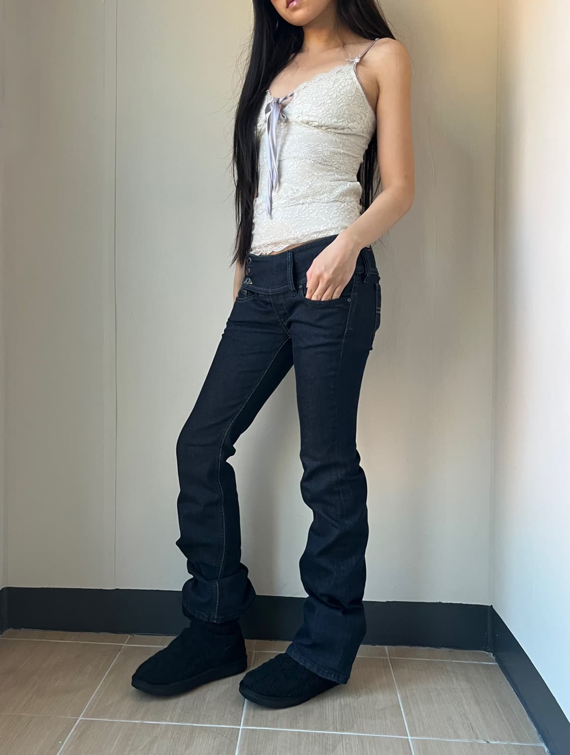 Diesel 디젤 로우라이즈 사이드 버튼 팬츠 상품이미지2