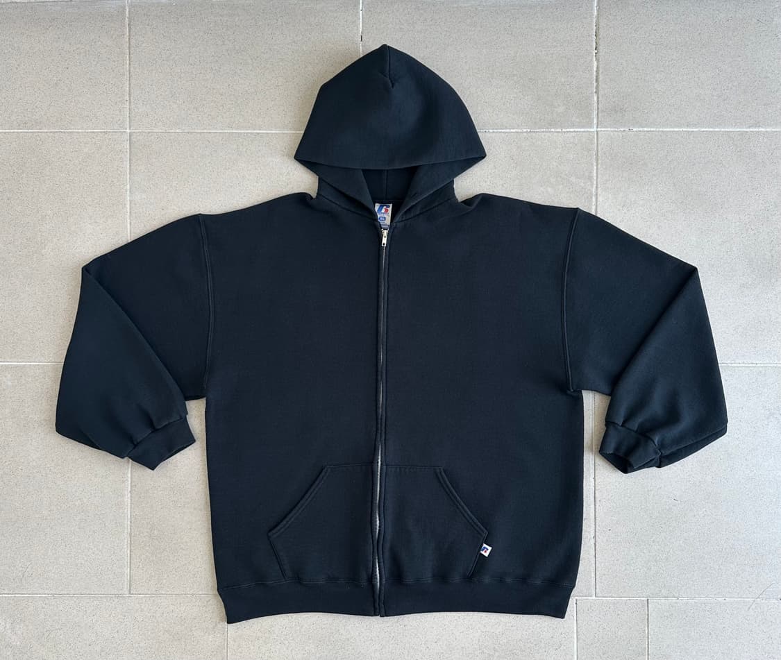 빈티지 러셀 후드집업 블랙 XL 상품이미지1