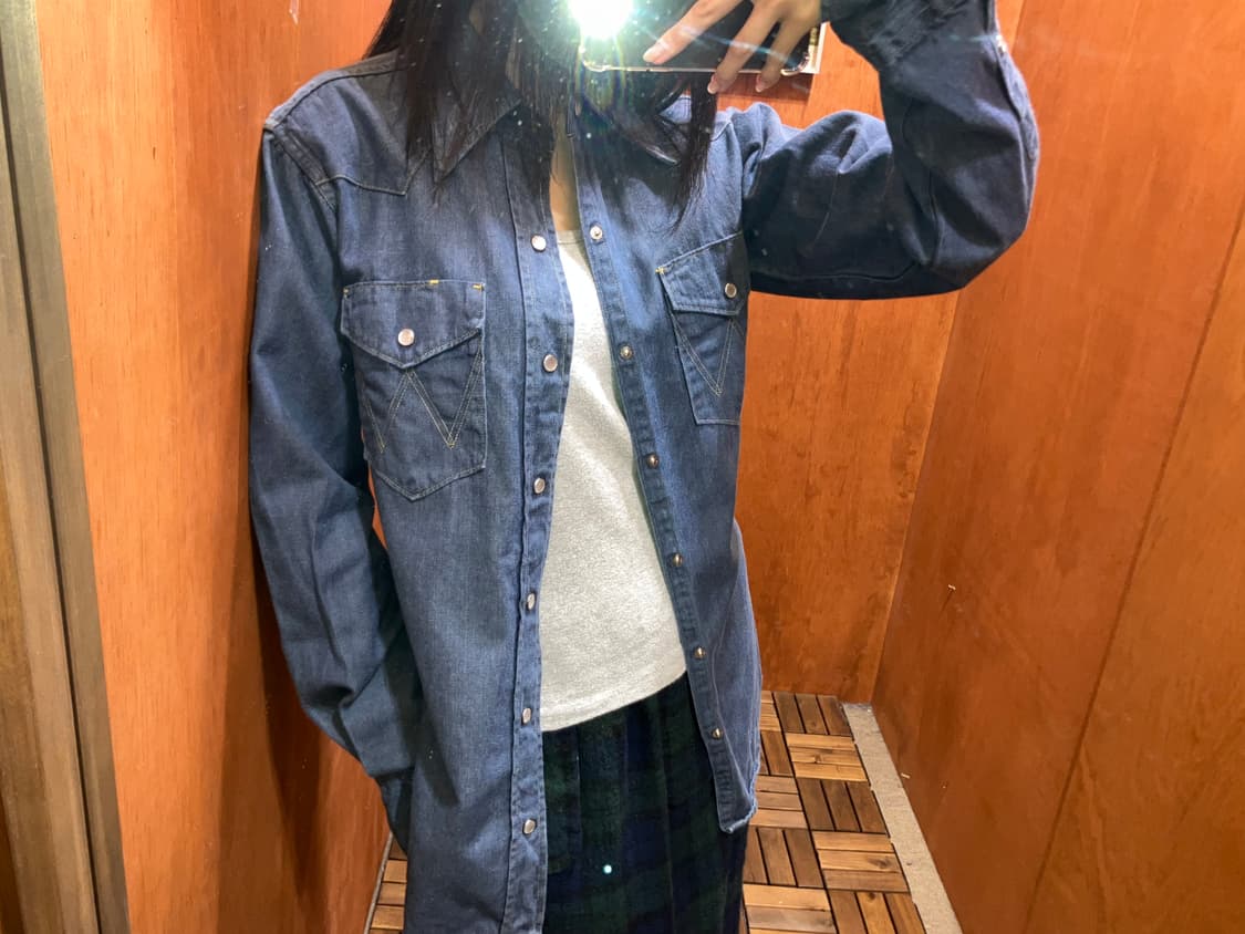 60~70s Wrangler 랭글러 웨스턴 데님 셔츠 슬림핏 상품이미지4