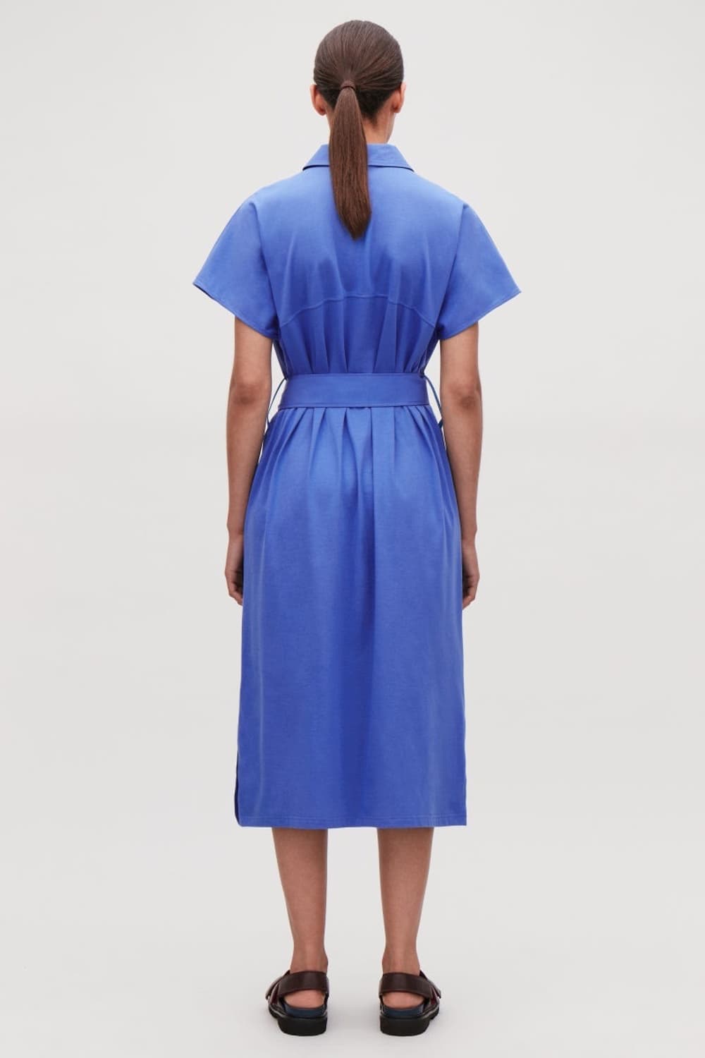 COS 우븐 저지 벨티드 셔츠 원피스 상품이미지5