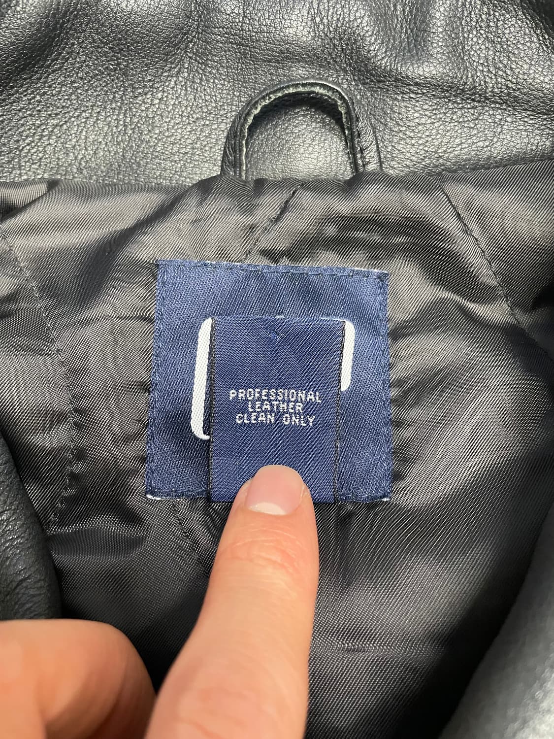 [M] 올드 갭 레더 카코트 블랙 상품이미지6