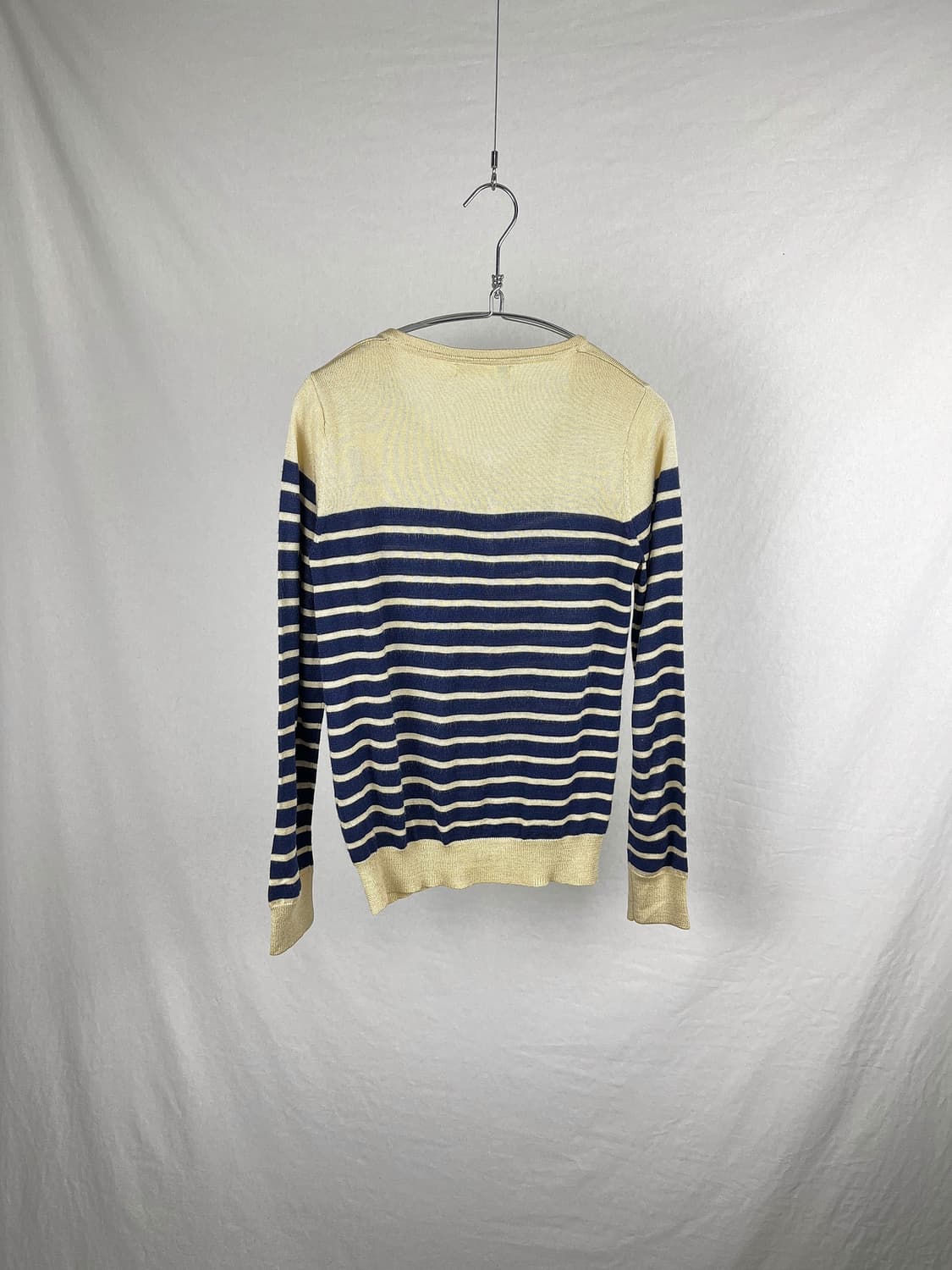 Beams Hearts 네이비 아이보리 스트라이프 가디건 상품이미지4