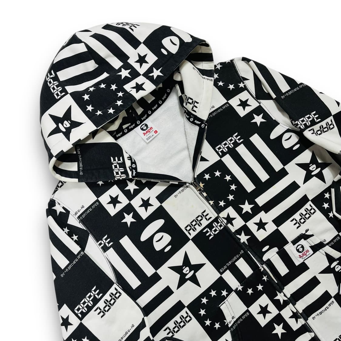 Aape 더블 스타 퍼즐 시그니처 로고 후디 집업 상품이미지3