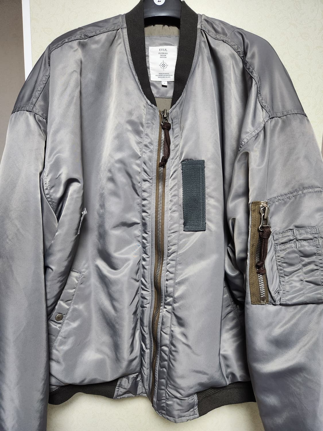 엔벨로프 노캐스터 ma-1 마원 실크나일론 그레이 3사이즈 상품이미지1