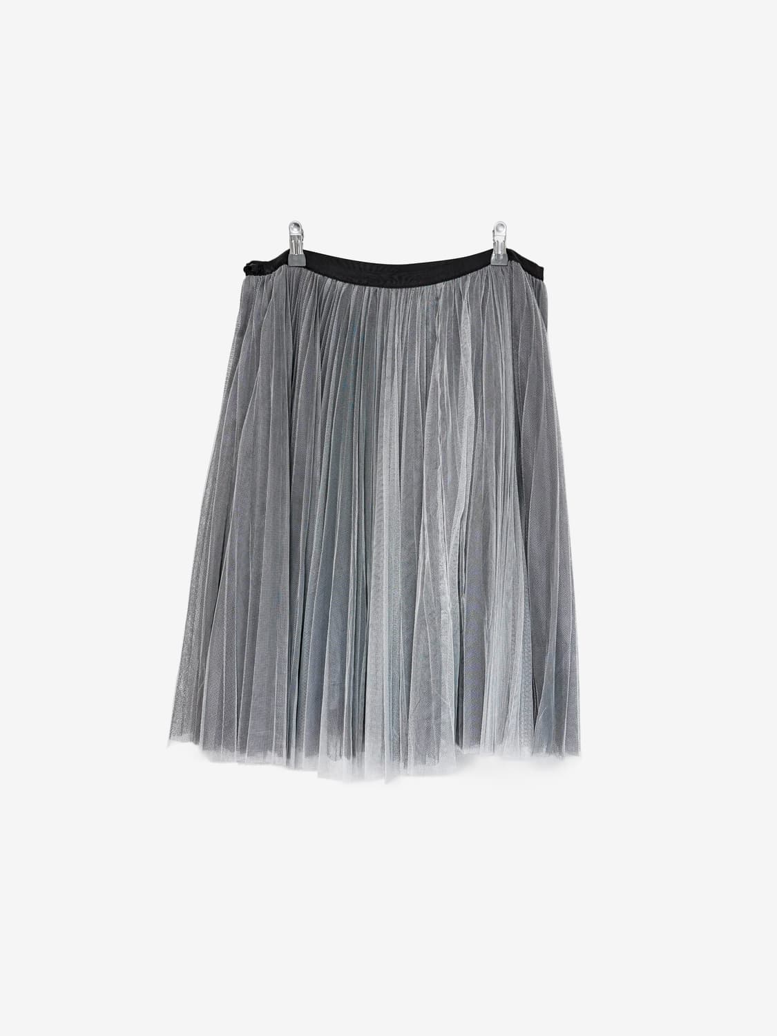 Shirring Tulle Midi Skirt - Gray 상품이미지7