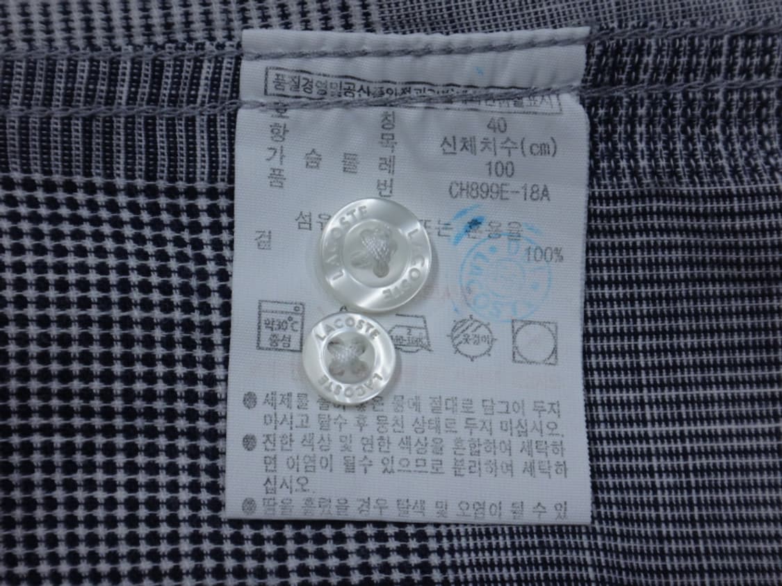 (100) 라코스테 빅체크 차이나칼라 코튼 셔츠 상품이미지9