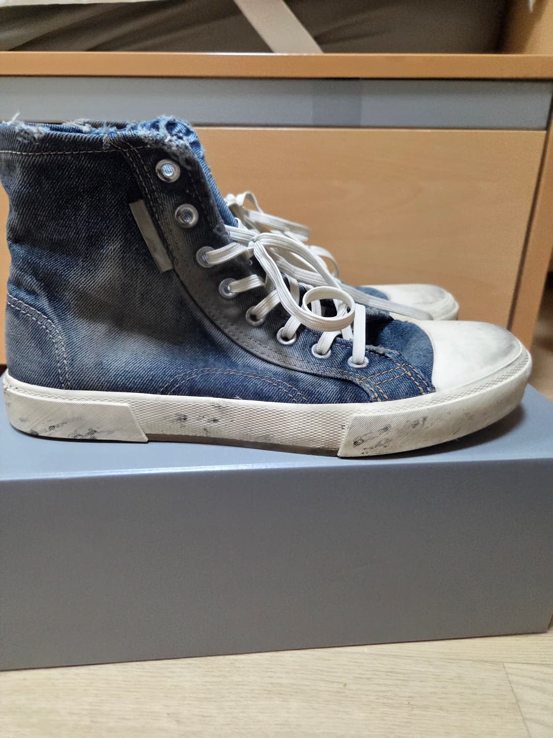 [43] 발렌시아가 파리 하이탑 스니커즈 블루 상품이미지3