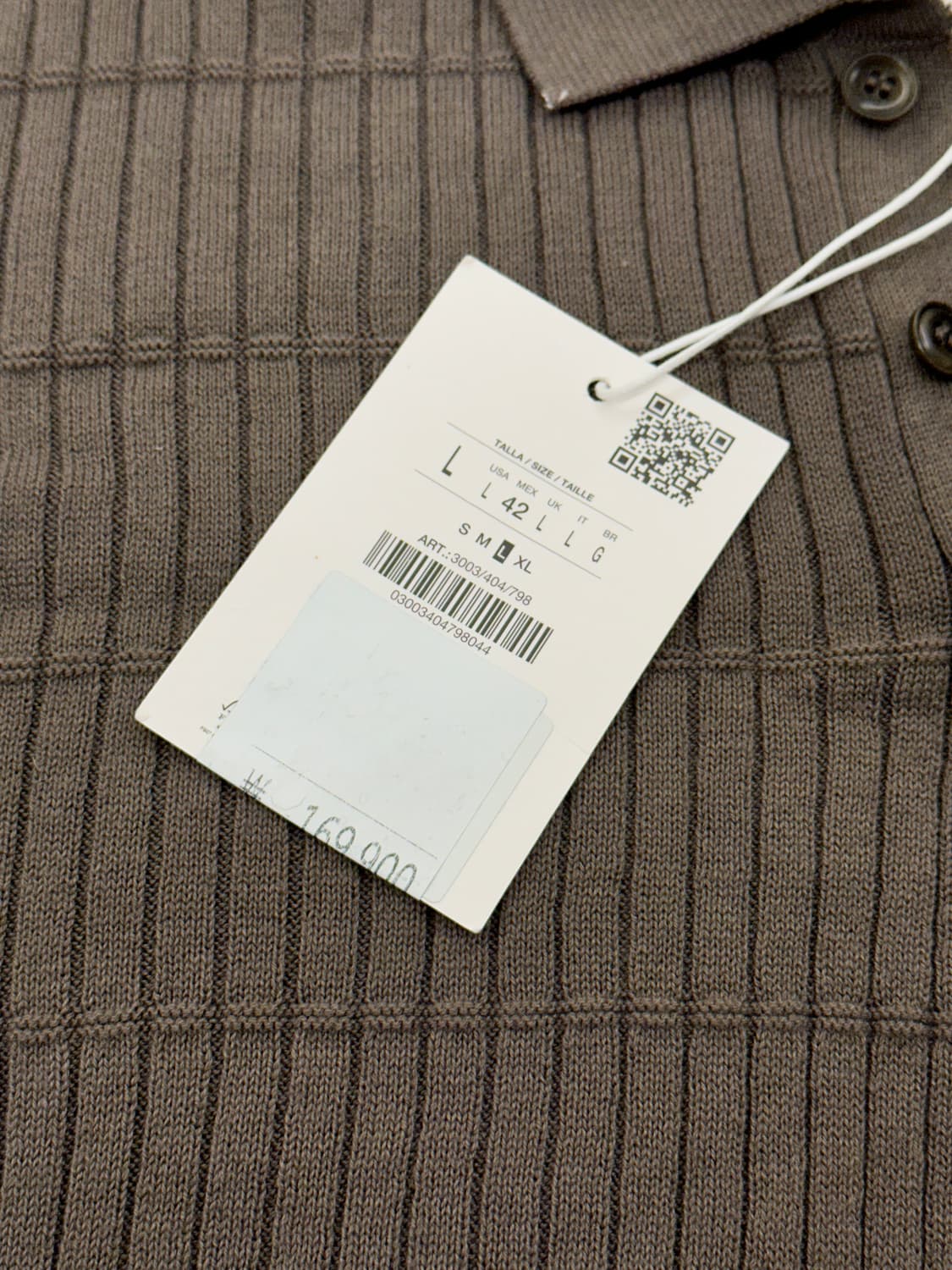 [새제품] 자라 오리진 캐시미어 PK 니트 카키 L 상품이미지3